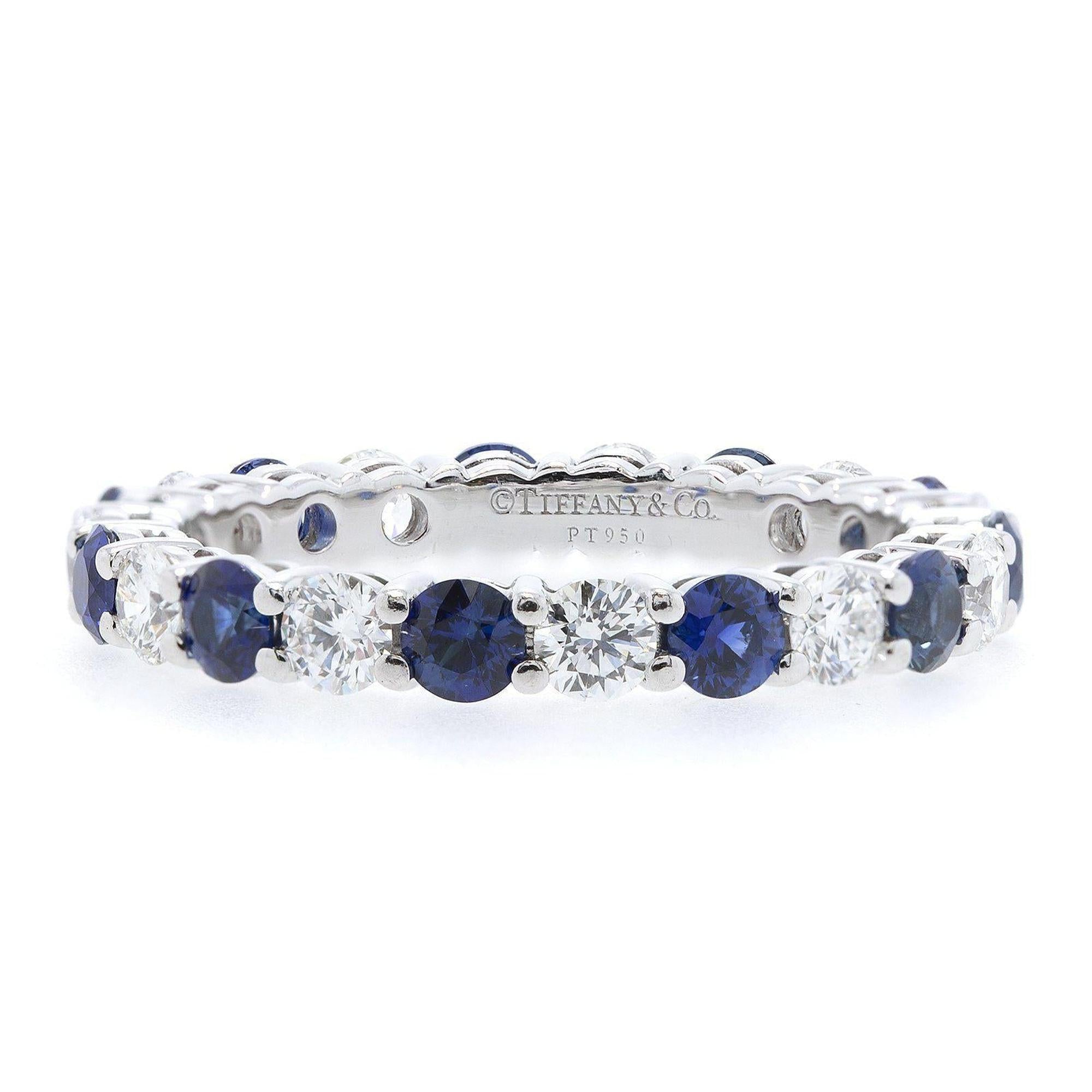 Tiffany & Co. Embrace Collection Diamond and Blue Sapphire Eternity Band