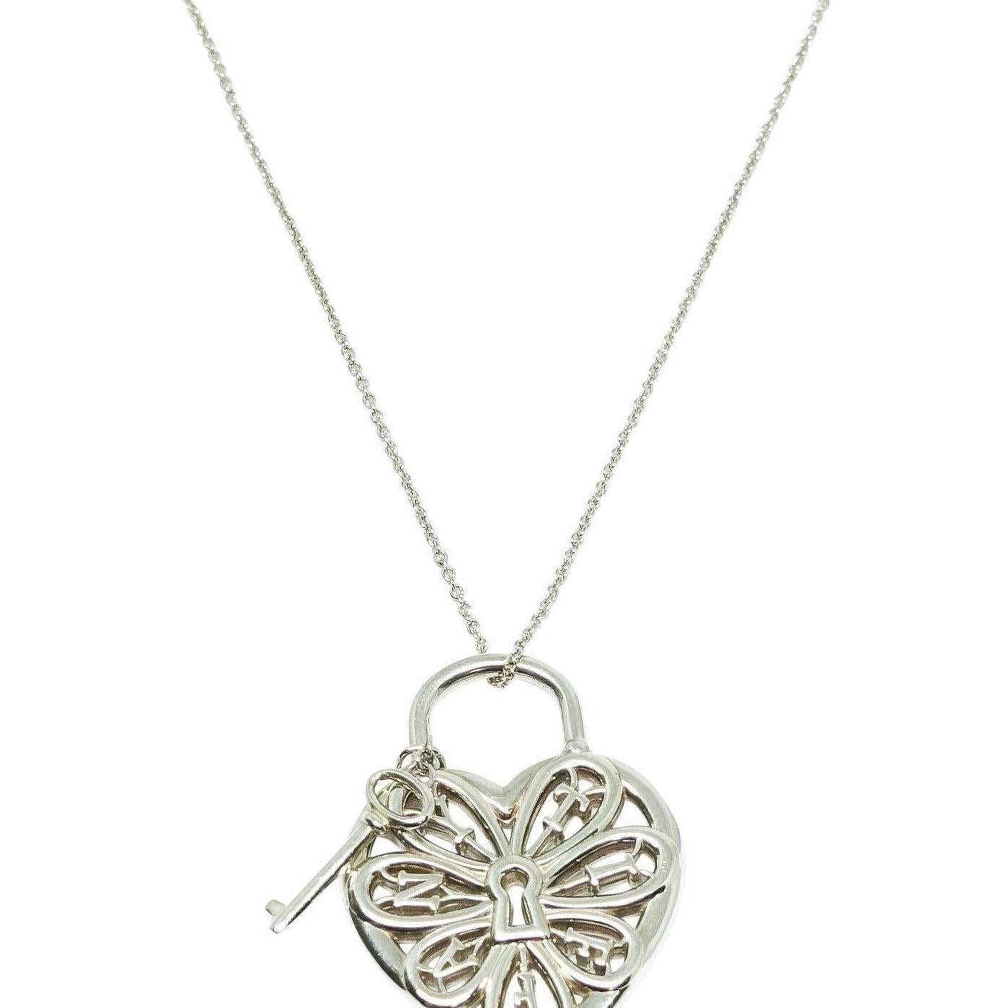 Tiffany & Co. Filigree Heart Pendant with Key Necklace