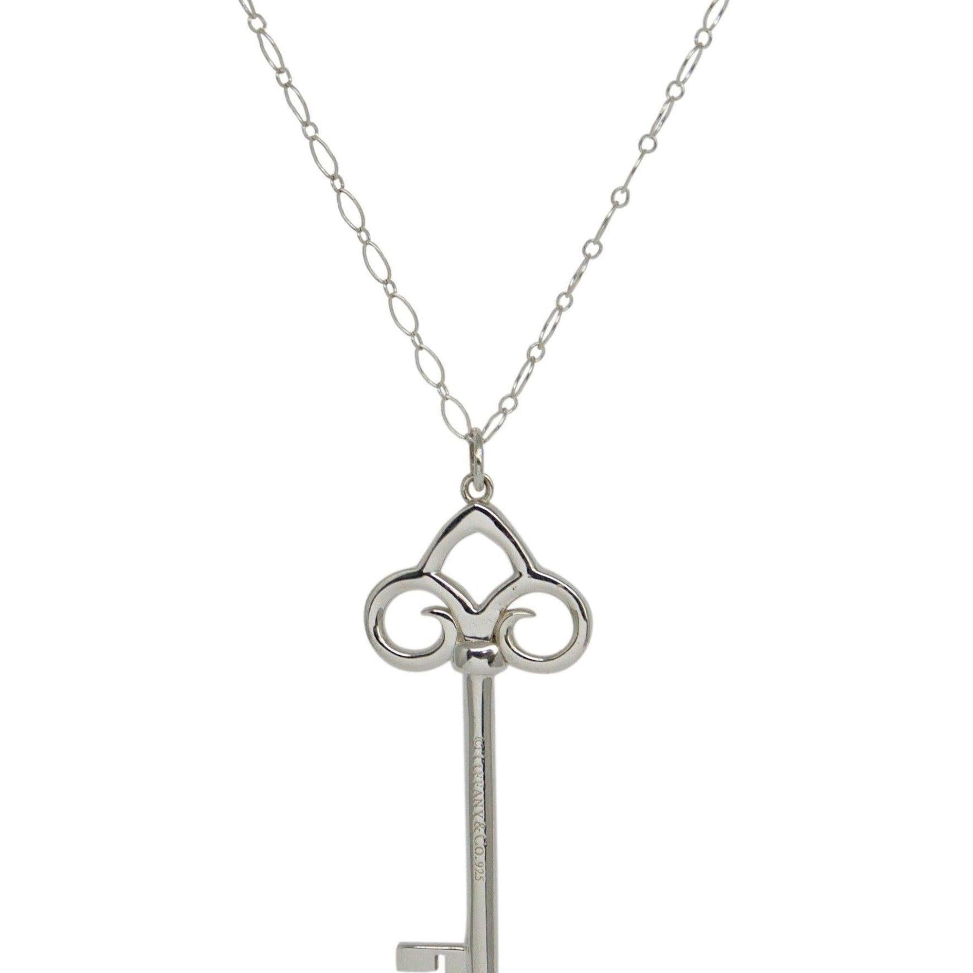 Tiffany & Co. Fleur De Lis Key Pendant Necklace
