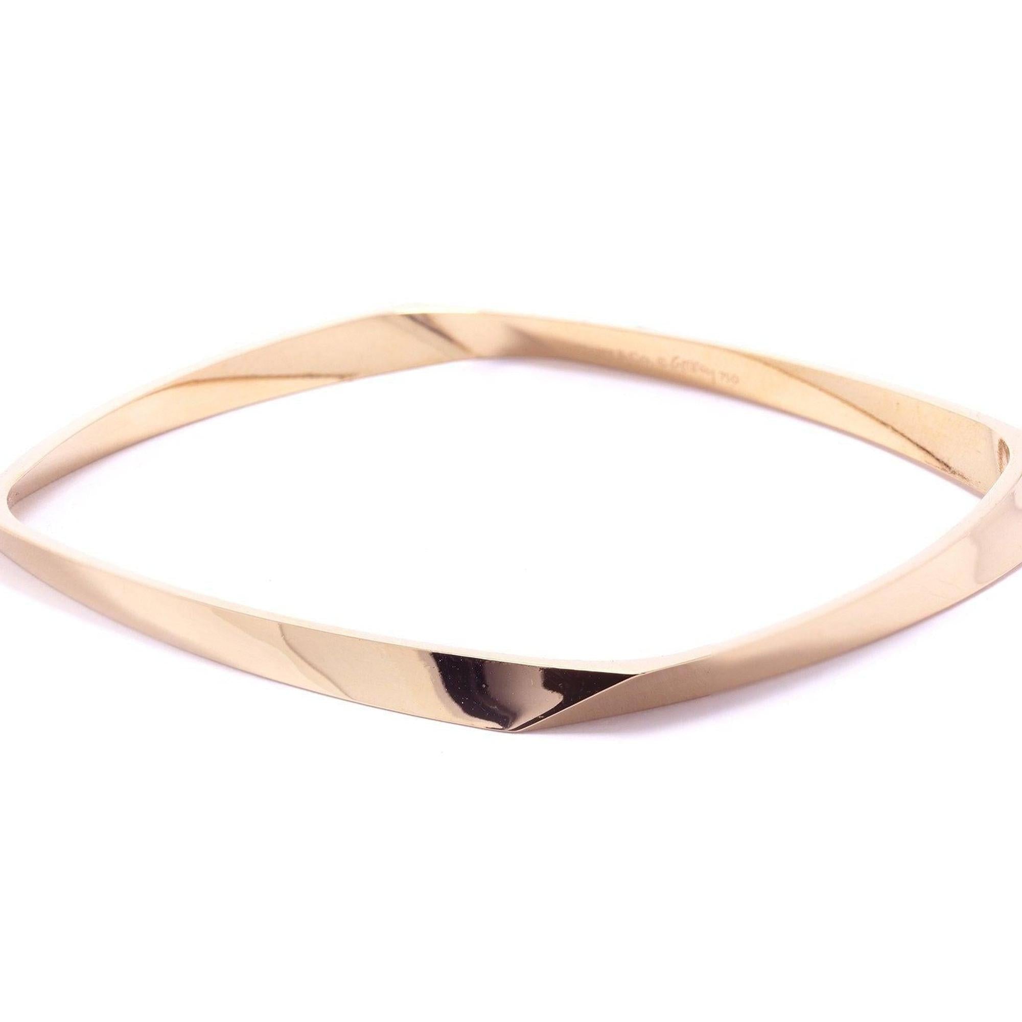 Tiffany & Co. Frank Gehry 18k Rose Gold Torque Bangle Bracelet