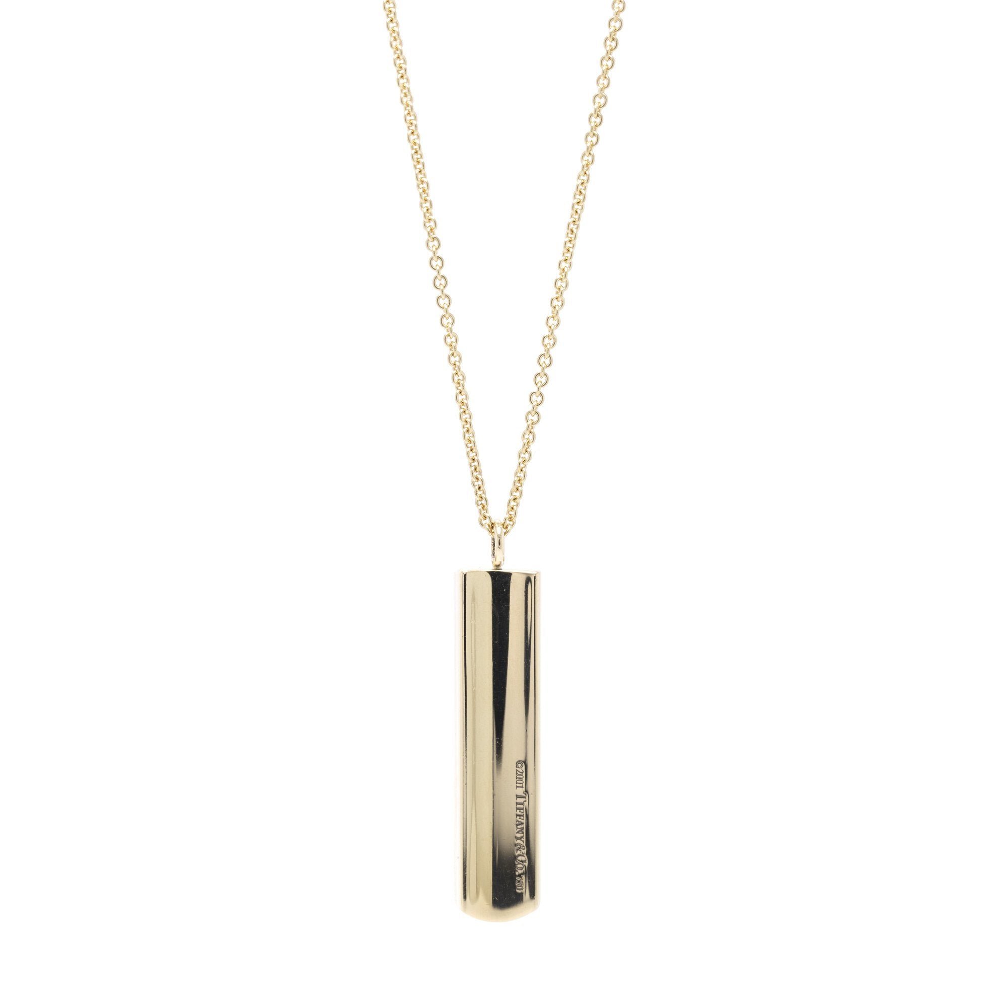 Tiffany & Co. Gold 1837 Bar Pendant Necklace