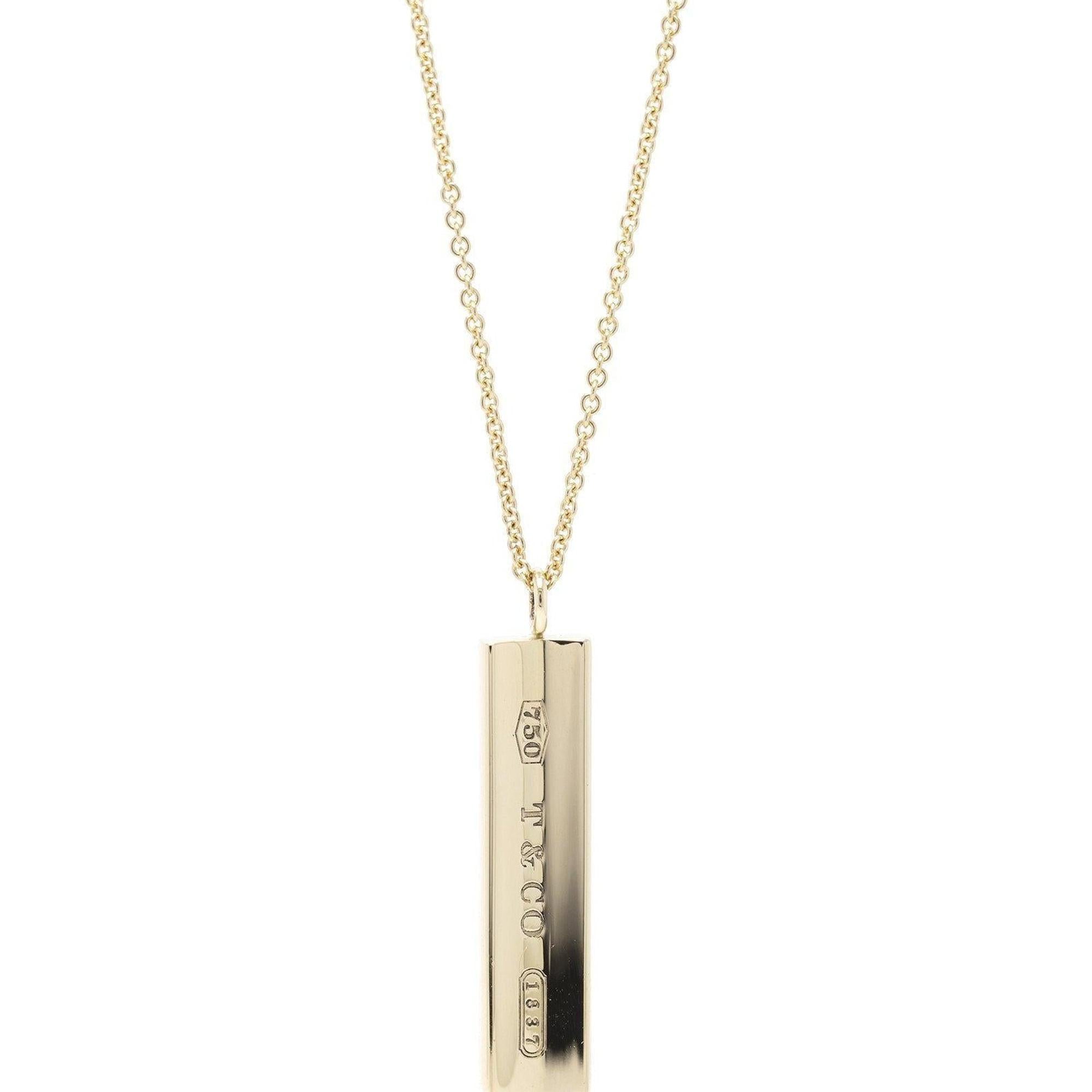 Tiffany & Co. Gold 1837 Bar Pendant Necklace