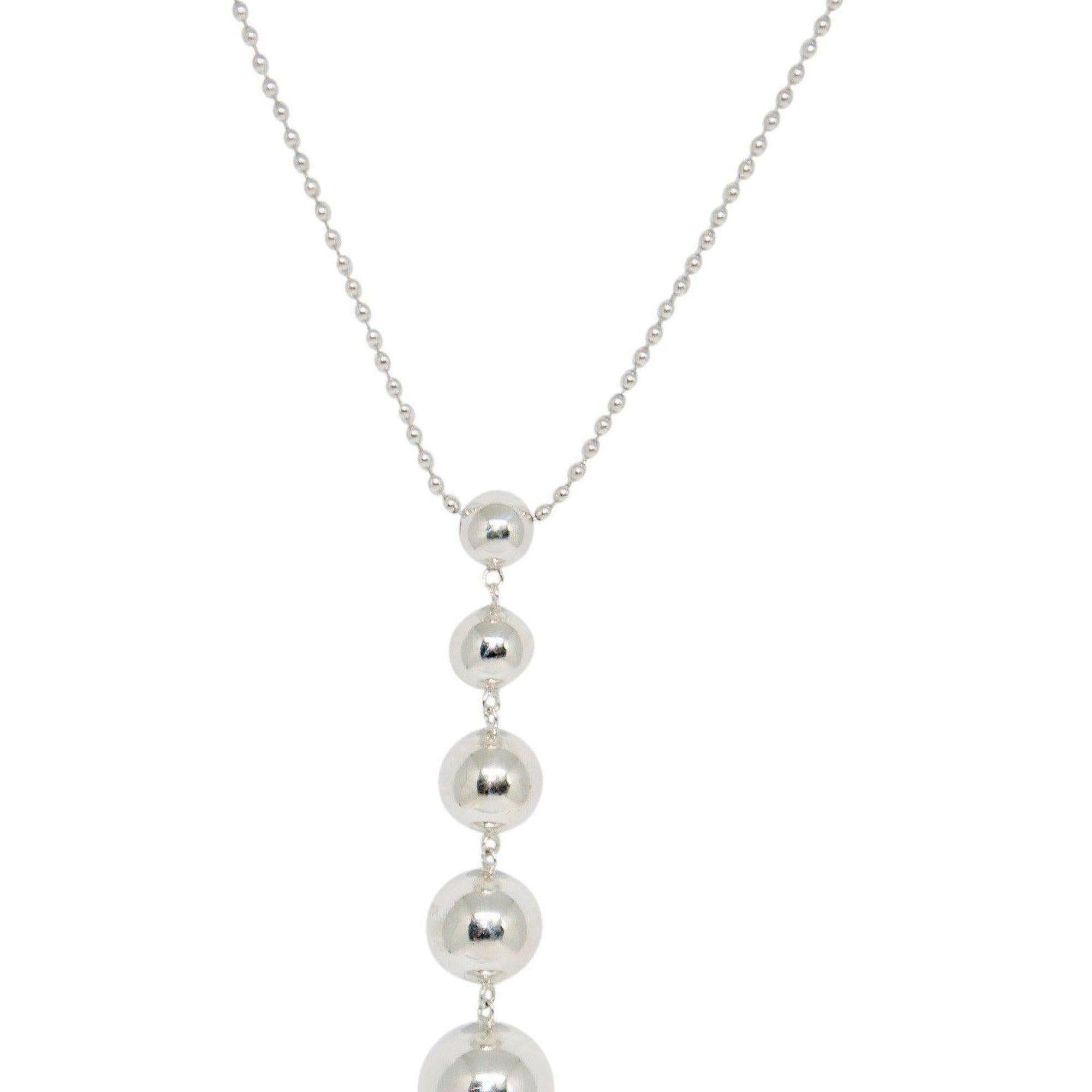 Tiffany & Co. Graduated Bead Drop Pendant Necklace