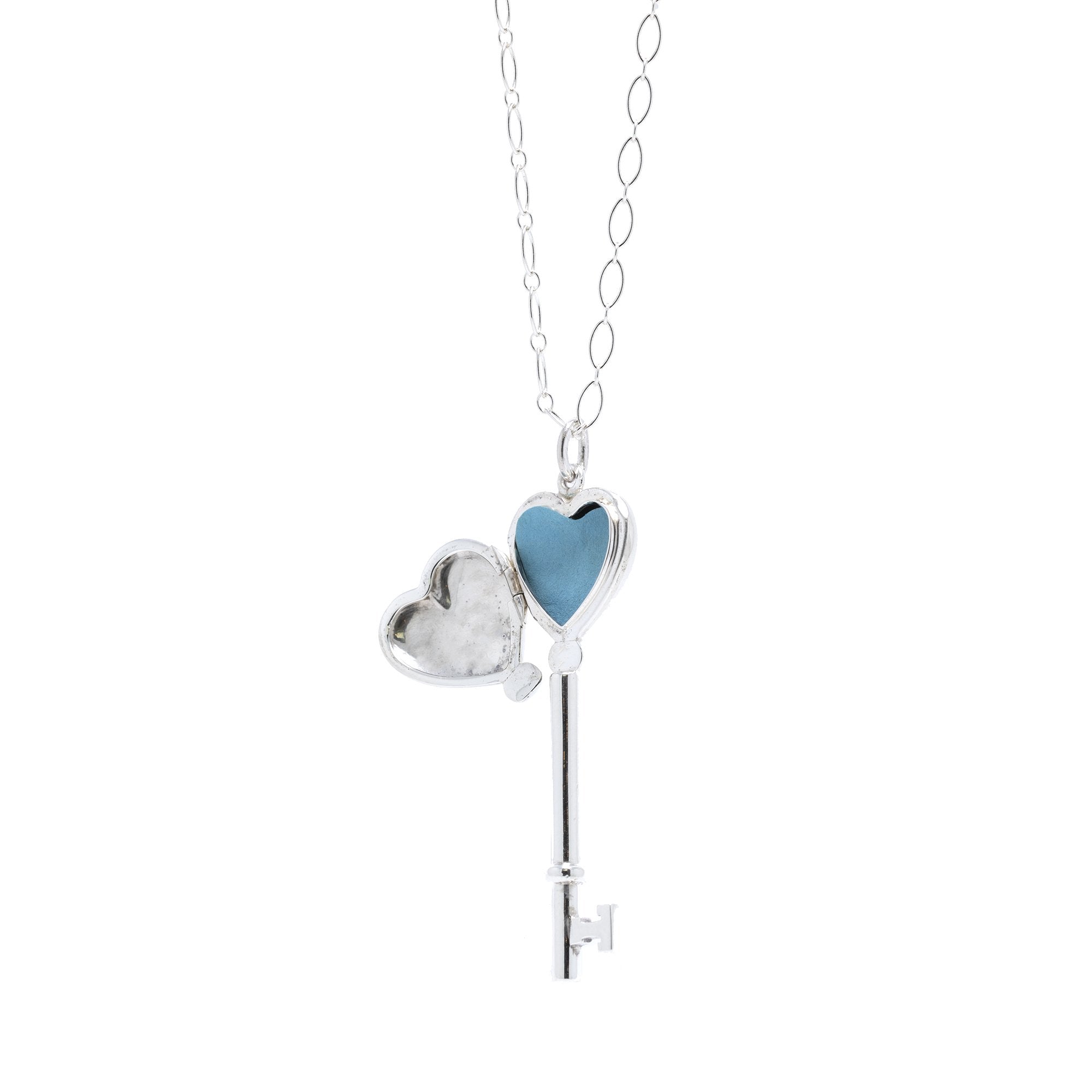 Tiffany & Co. Heart Locket Key Pendant Necklace