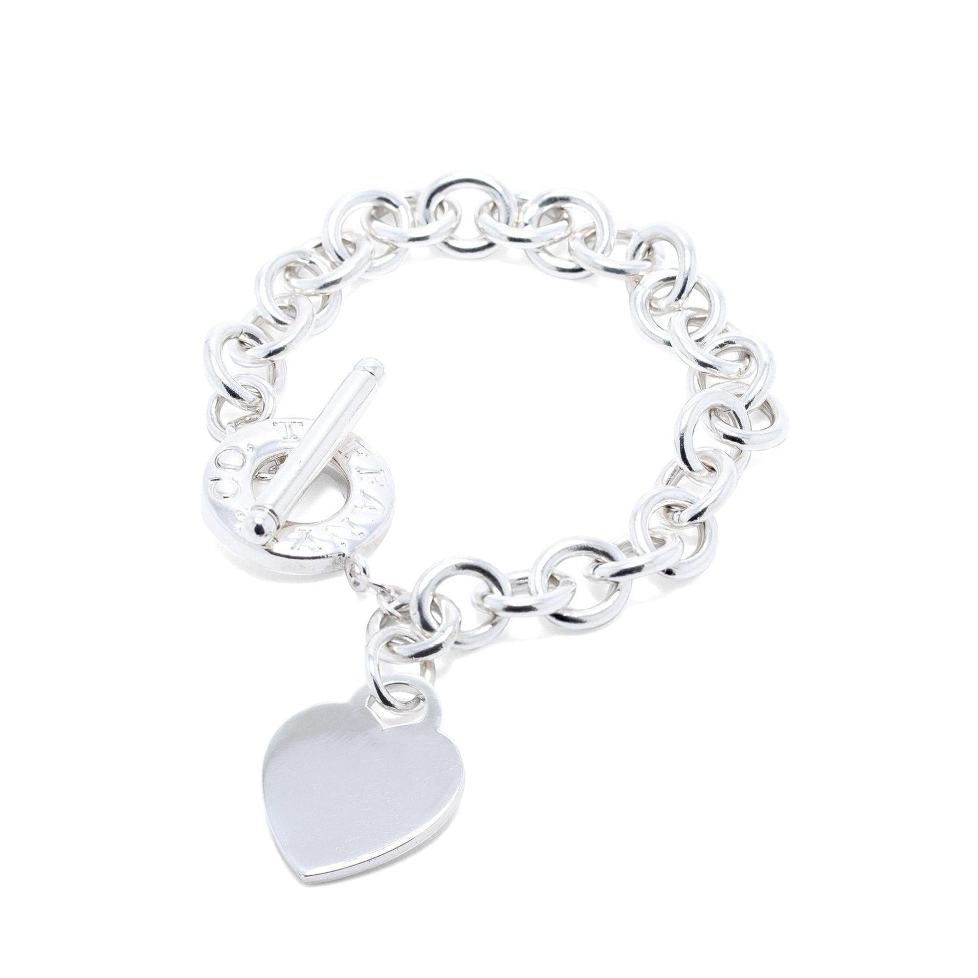Tiffany & Co. Heart Tag Charm Bracelet with Toggle Clasp