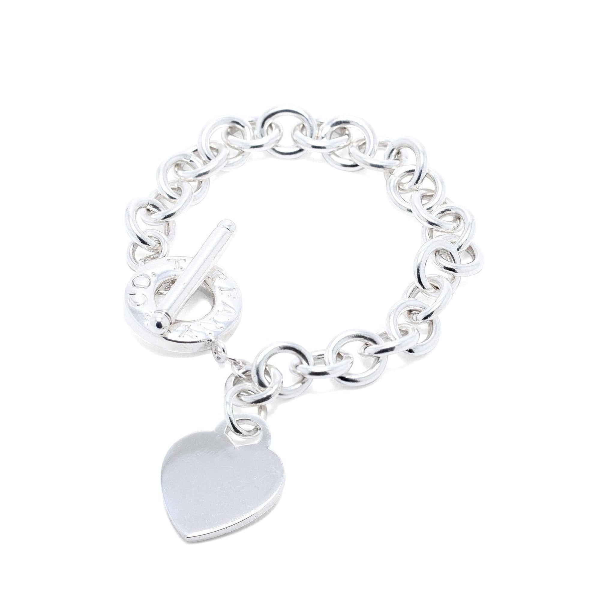 Tiffany & Co. Heart Tag Charm Bracelet with Toggle Clasp