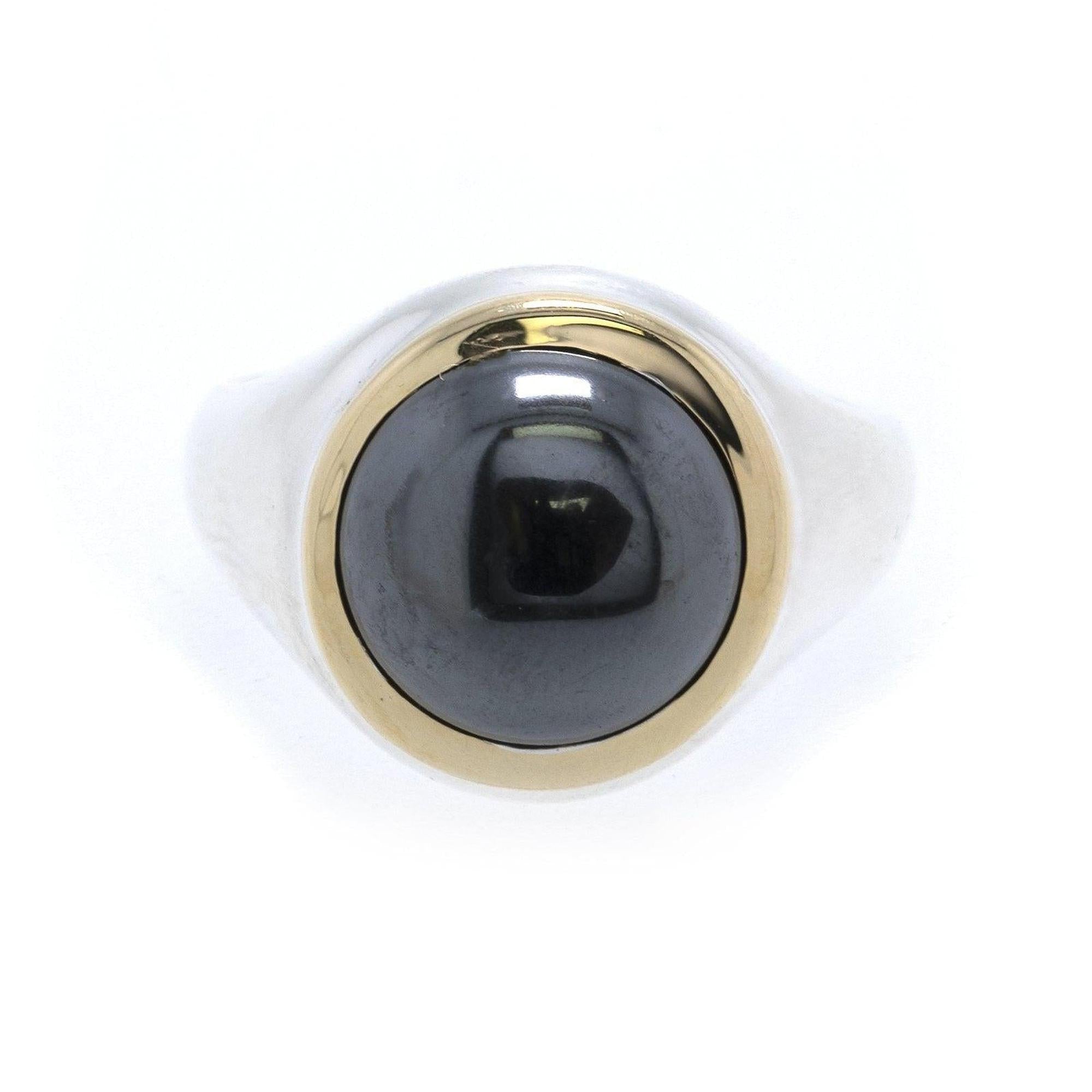 Tiffany & Co. Hematite Two-Tone Cocktail Ring