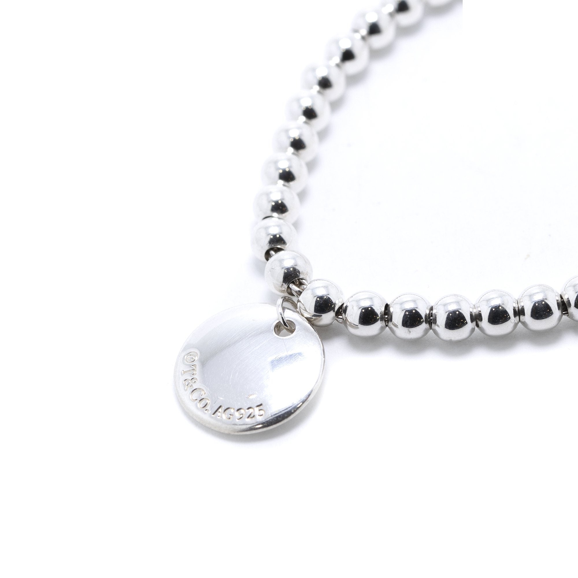Tiffany & Co. "I Love You" Mini Round Tag Bead Bracelet