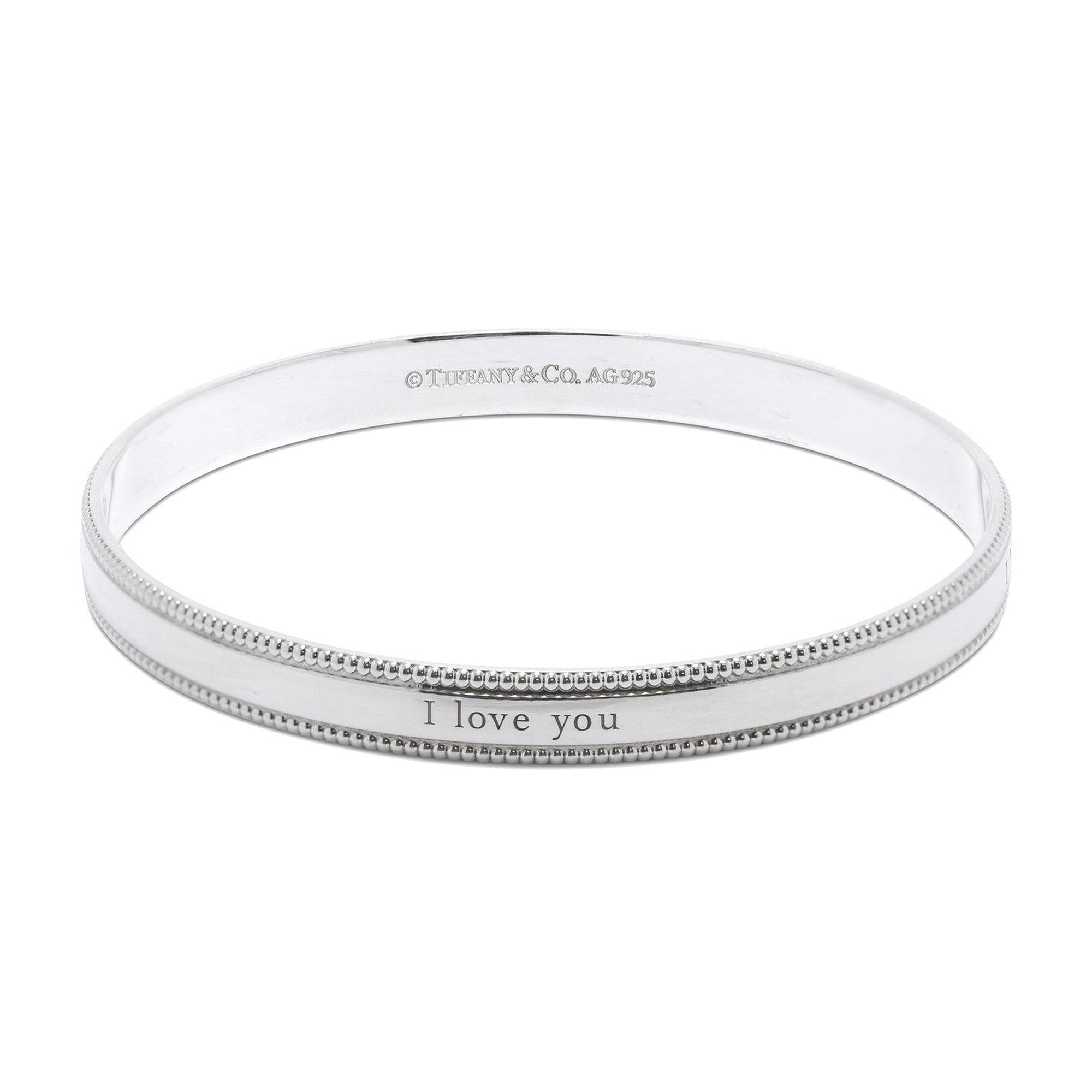 Tiffany & Co. "I Love you" Bangle Bracelet