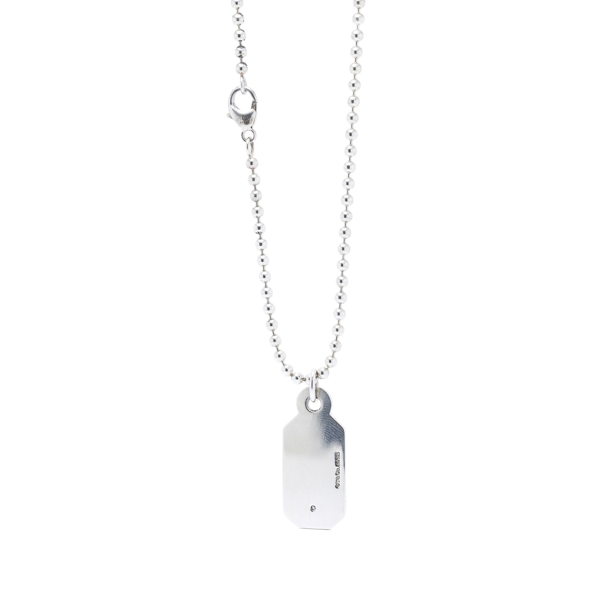 Tiffany & Co. ID Tag Pendant Necklace w/ Diamond