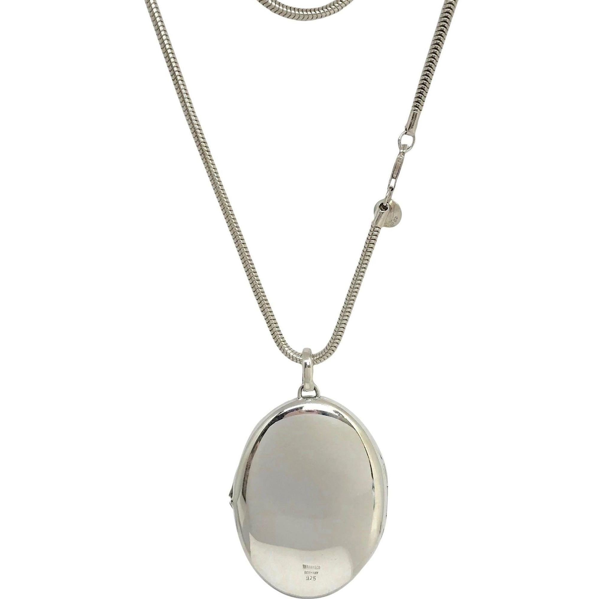 Tiffany & Co. Large Oval Locket Pendant Necklace