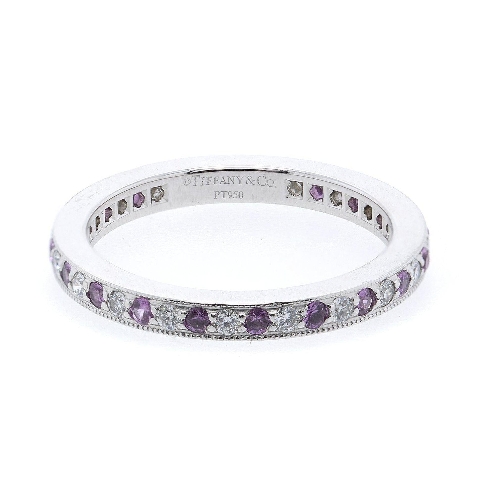 Tiffany & Co. Legacy Collection Diamond and Pink Sapphire Eternity Band