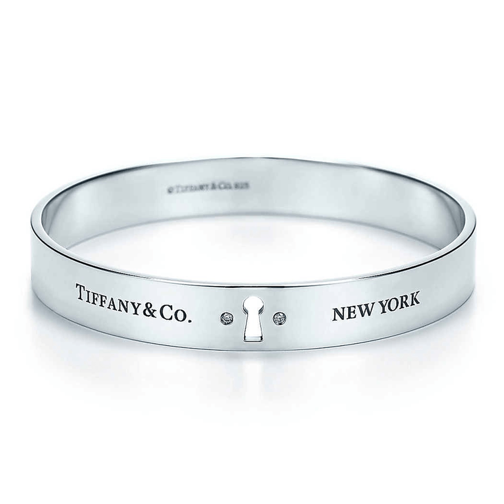 Tiffany & Co. Locks Narrow Diamond Bangle Bracelet