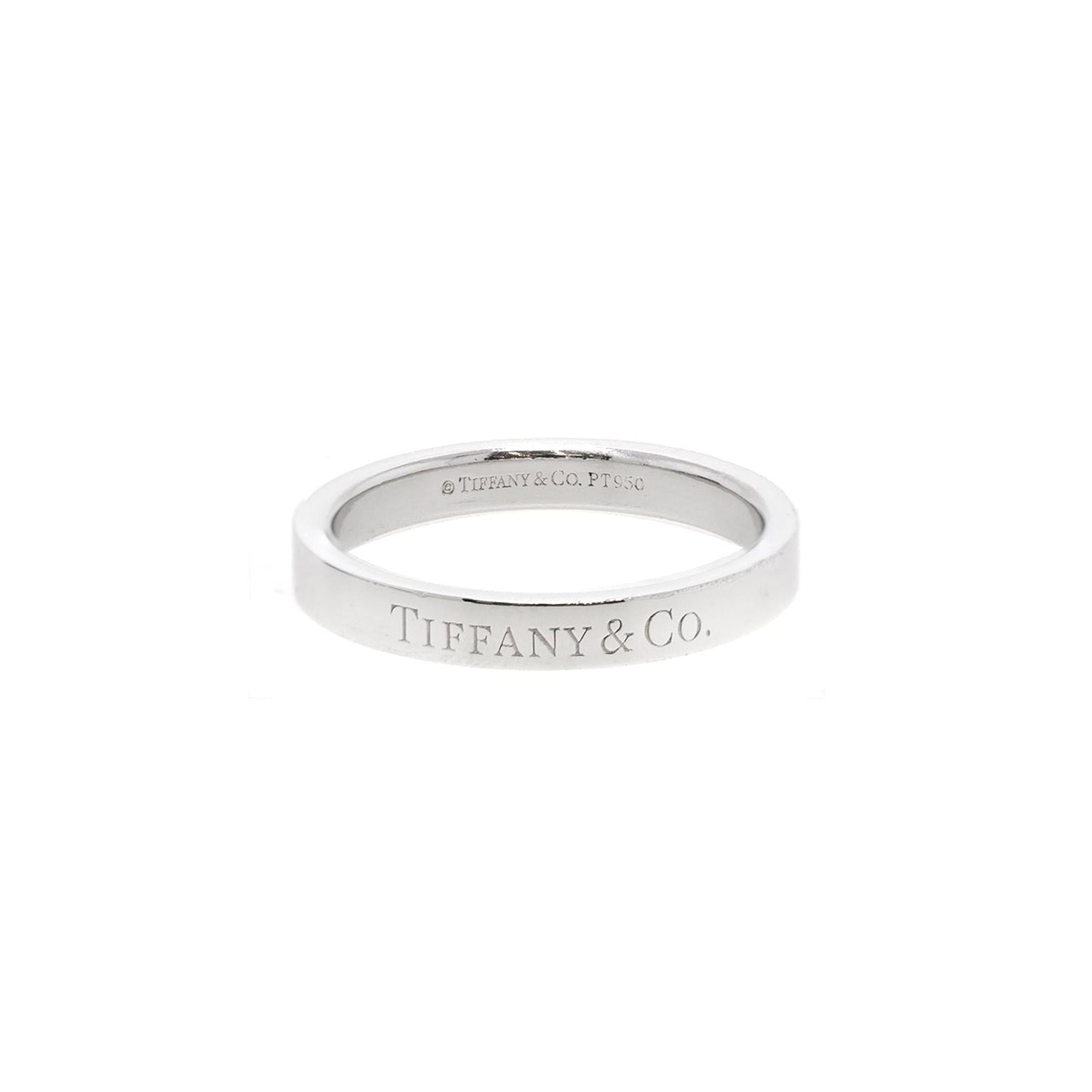 Tiffany & Co. Logo Platinum Band Ring