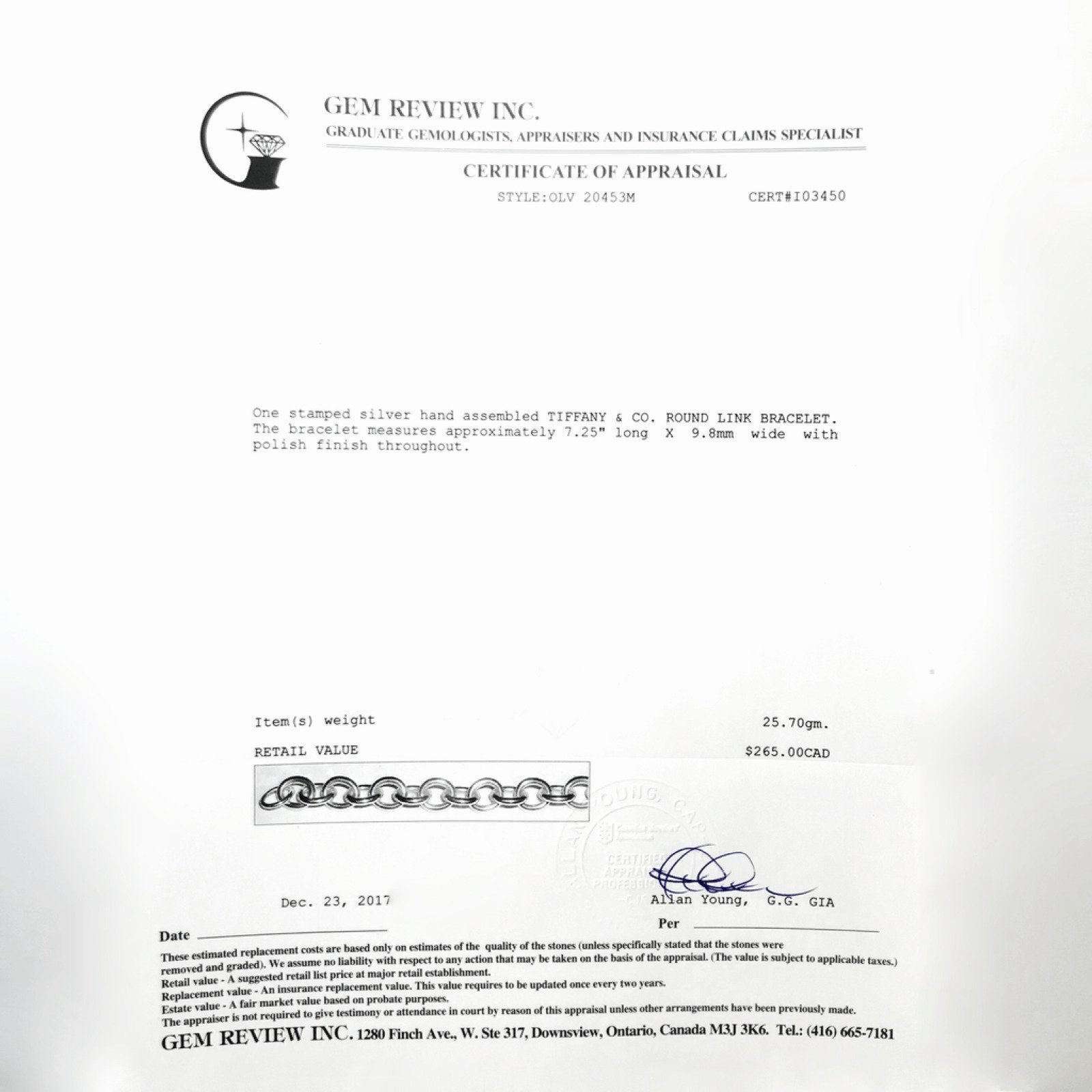 Tiffany & Co. Medium Round Link Bracelet