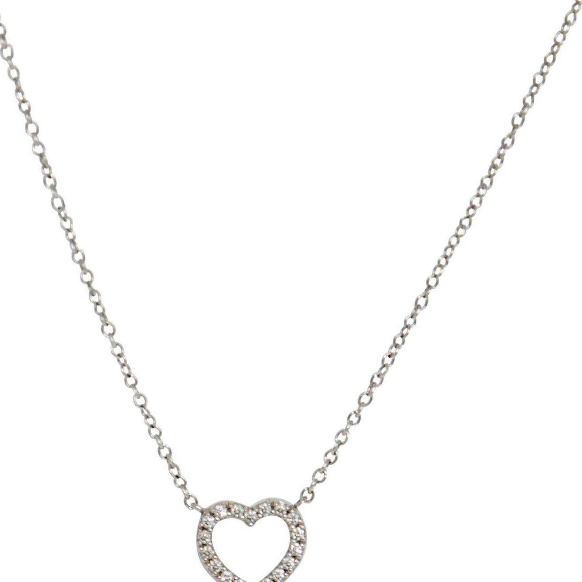 Tiffany & Co. Mini Diamond Heart Pendant Necklace