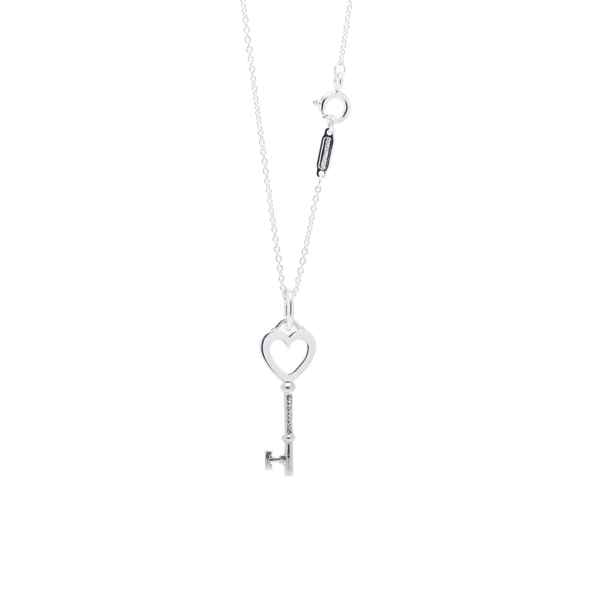 Tiffany & Co. Mini Heart Key Pendant Necklace