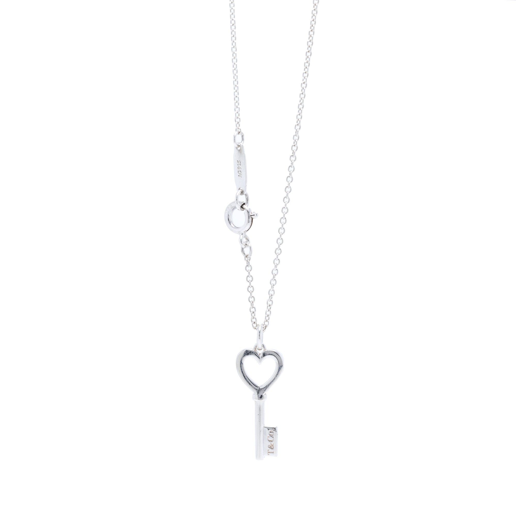 Tiffany & Co. Mini Heart Key Pendant Necklace