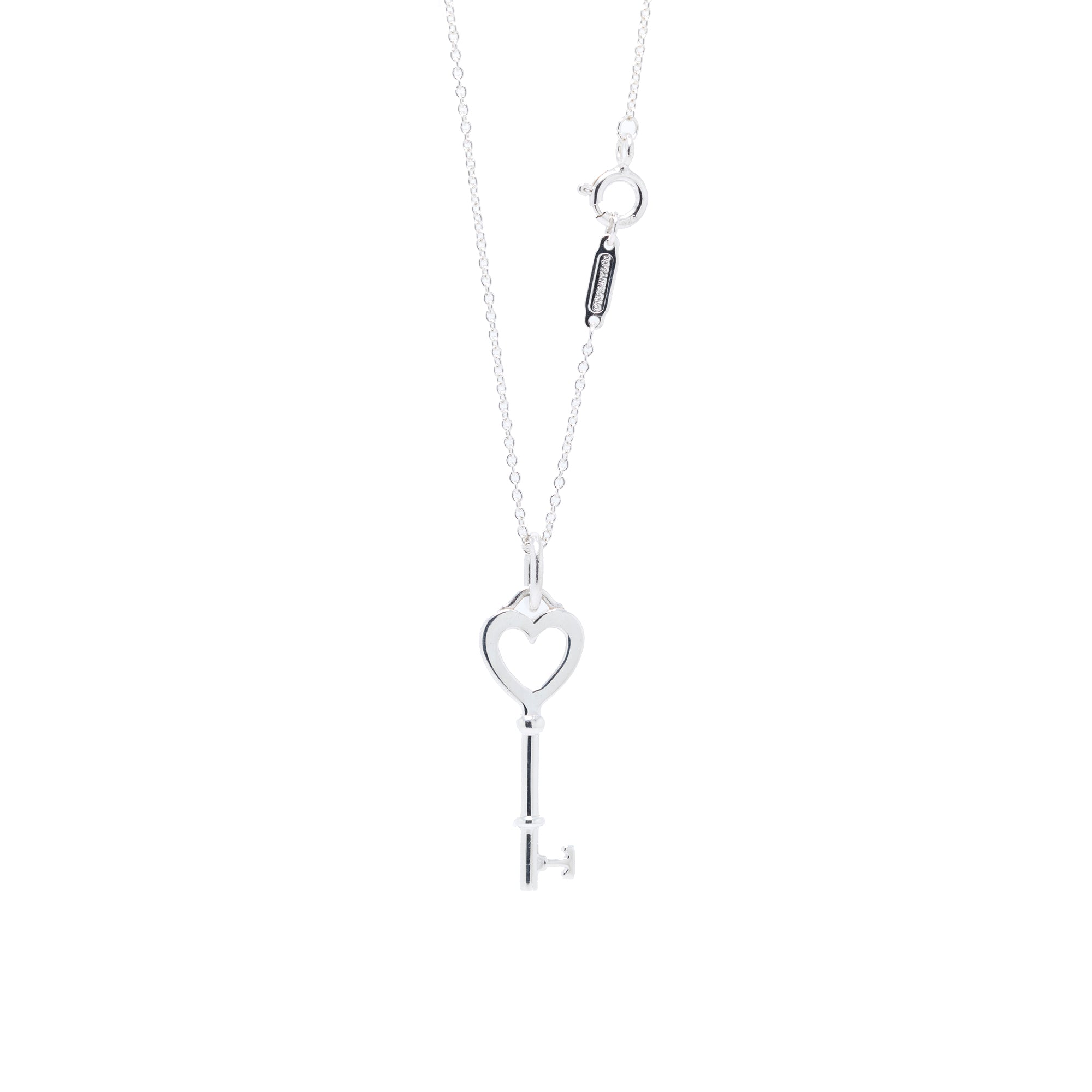 Tiffany & Co. Mini Heart Key Pendant Necklace