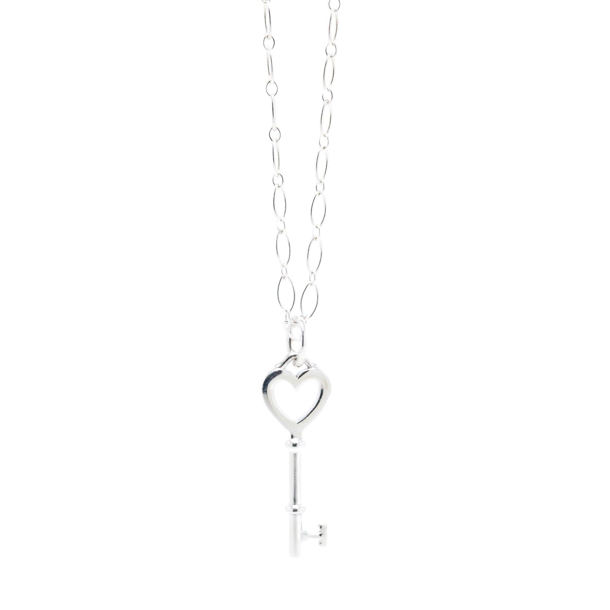 Tiffany & Co. Mini Heart Key Pendant Necklace