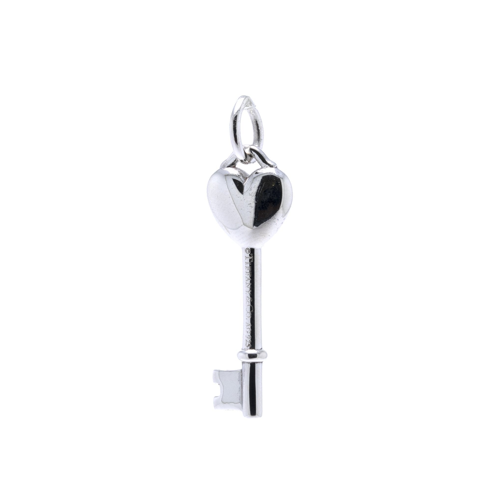 Tiffany & Co. Mini Heart Key Pendant with Blue Enamel
