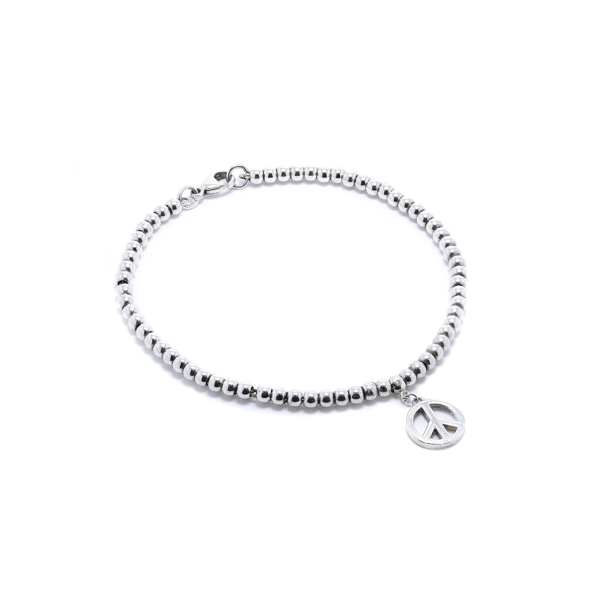 Tiffany & Co. Mini Peace Charm Bead Bracelet