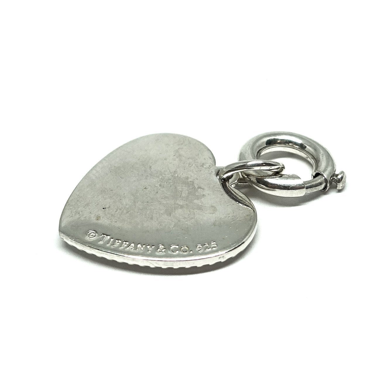 Tiffany & Co. 'Mom' Beaded Edge Heart Charm