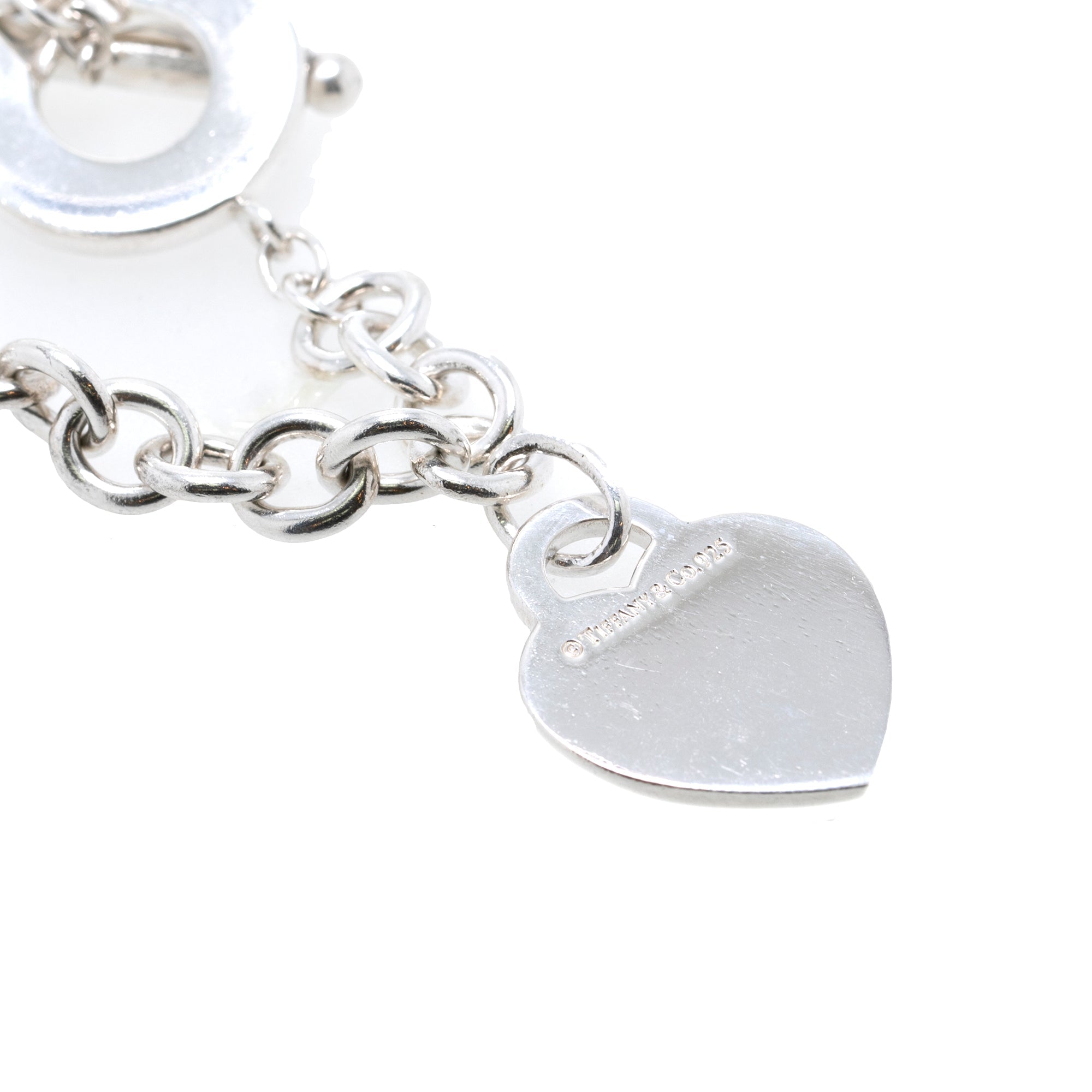 Tiffany & Co. 'Mom" Heart Tag Charm Bracelet with Toggle Clasp