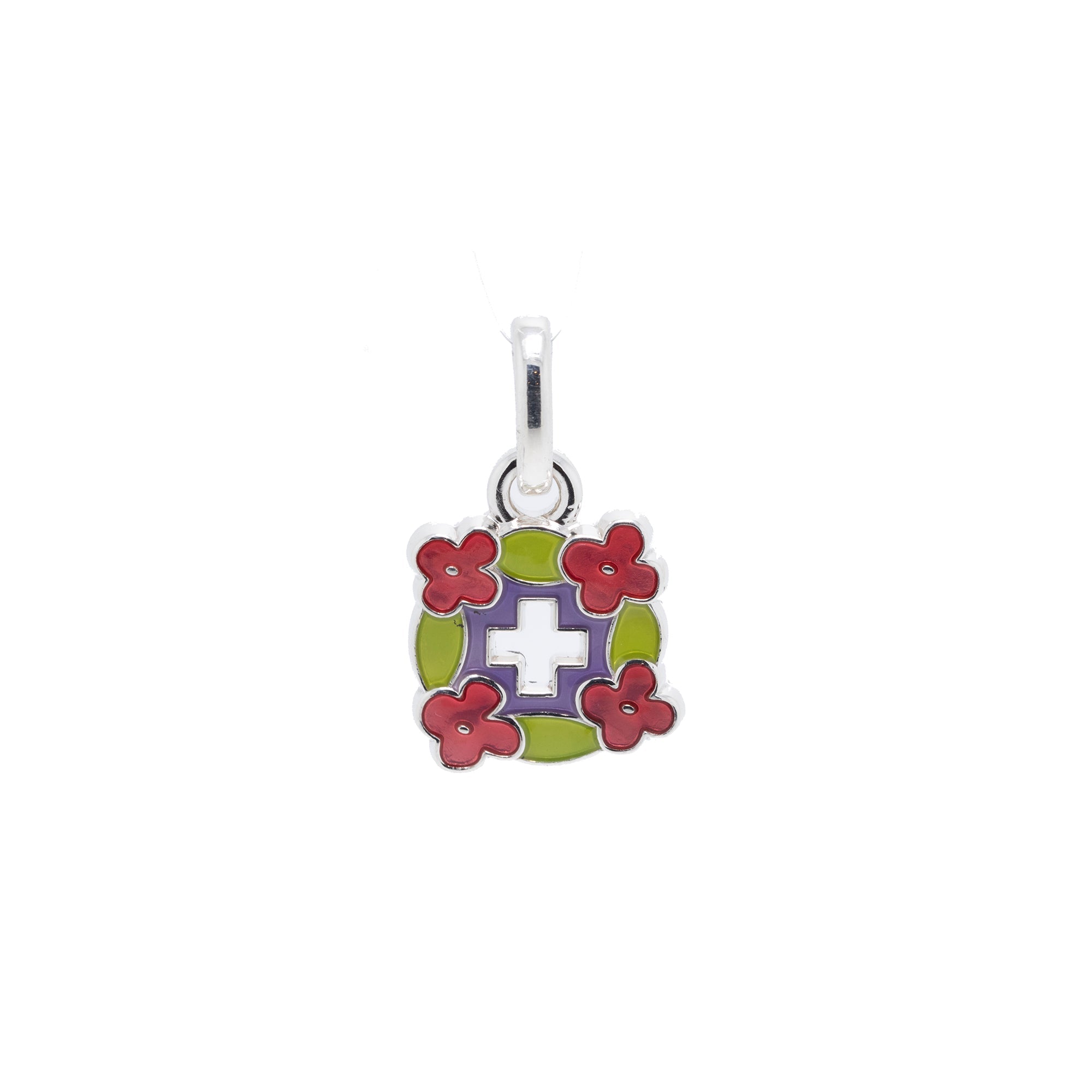 Tiffany & Co. Multicolor Enamel Flower Cross Charm