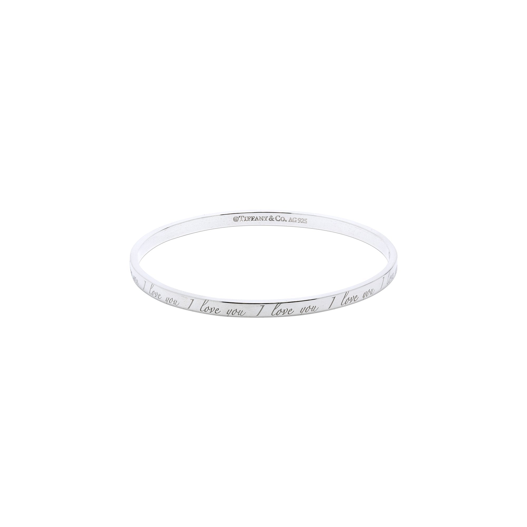 Tiffany & Co. Narrow "I Love you" Bangle Bracelet