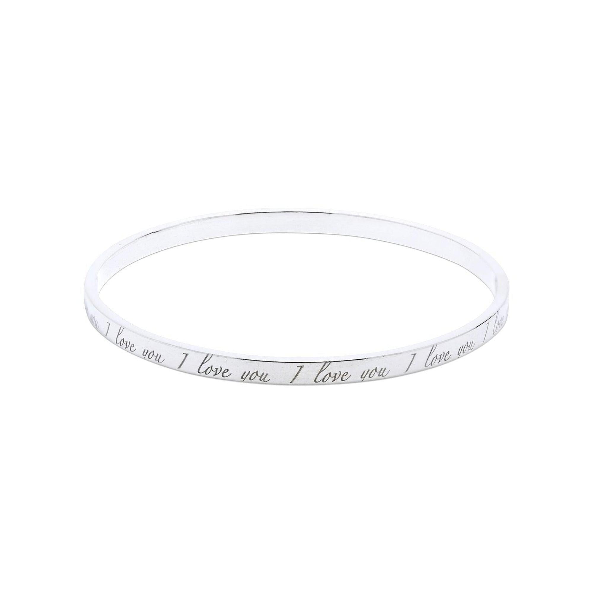 Tiffany & Co. Narrow "I Love you" Bangle Bracelet