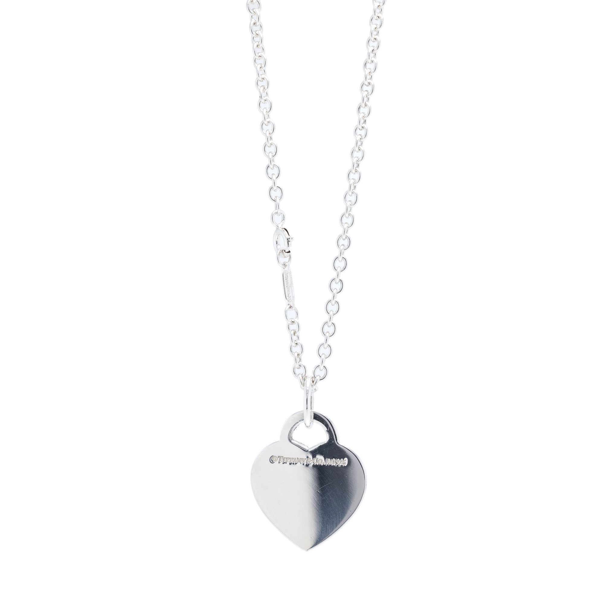 Tiffany & Co. Notes "I Love You" Heart Tag Pendant Necklace