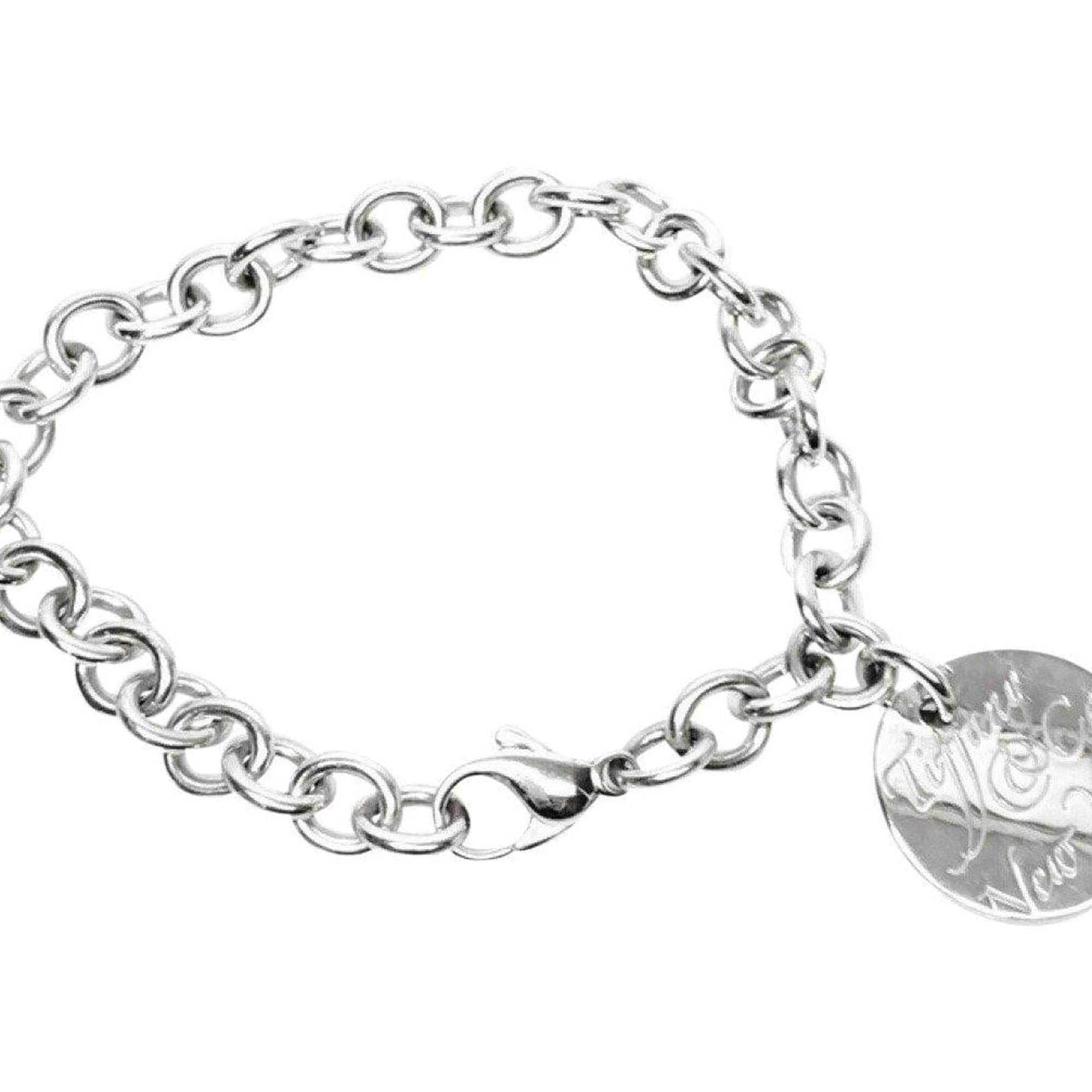 Tiffany & Co. Notes Round Tag Charm Bracelet in Sterling Silver