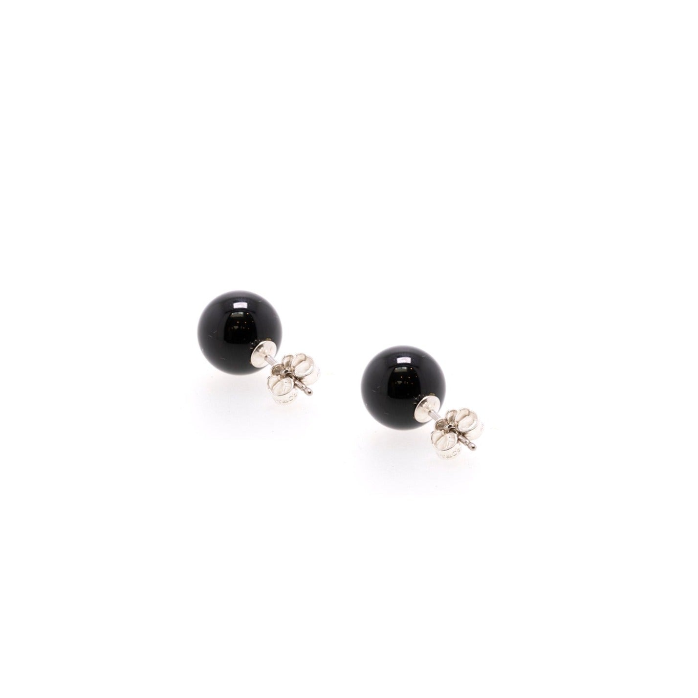 Tiffany & Co. Onyx Ball Stud Earrings, 10 mm