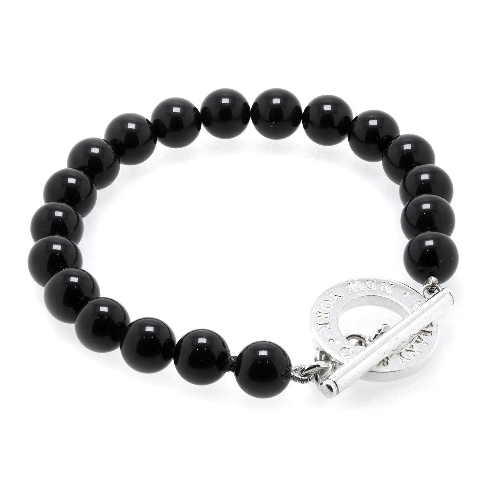 Tiffany & Co. Onyx Bead Toggle Bracelet