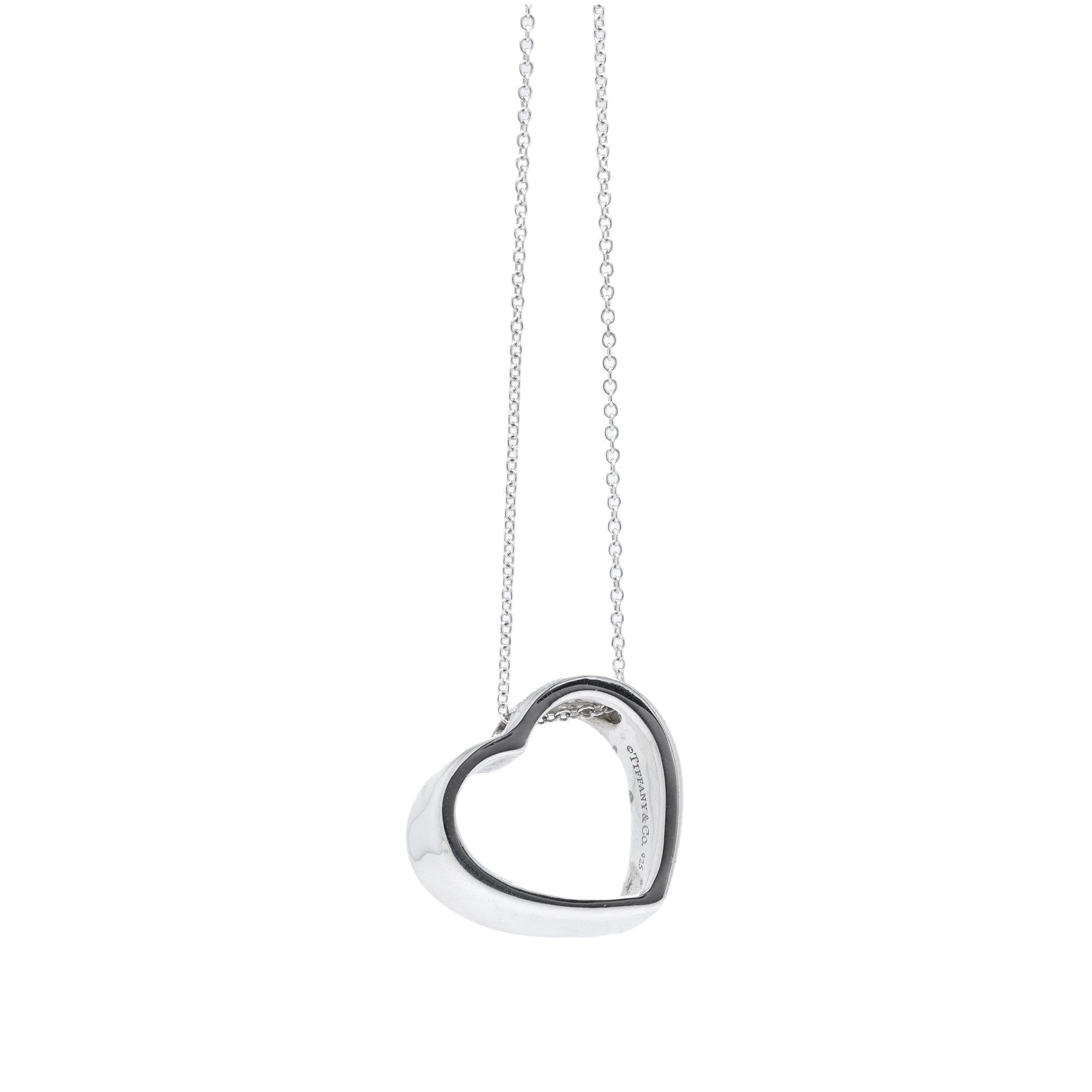 Tiffany & Co. Open Heart Pendant Necklace