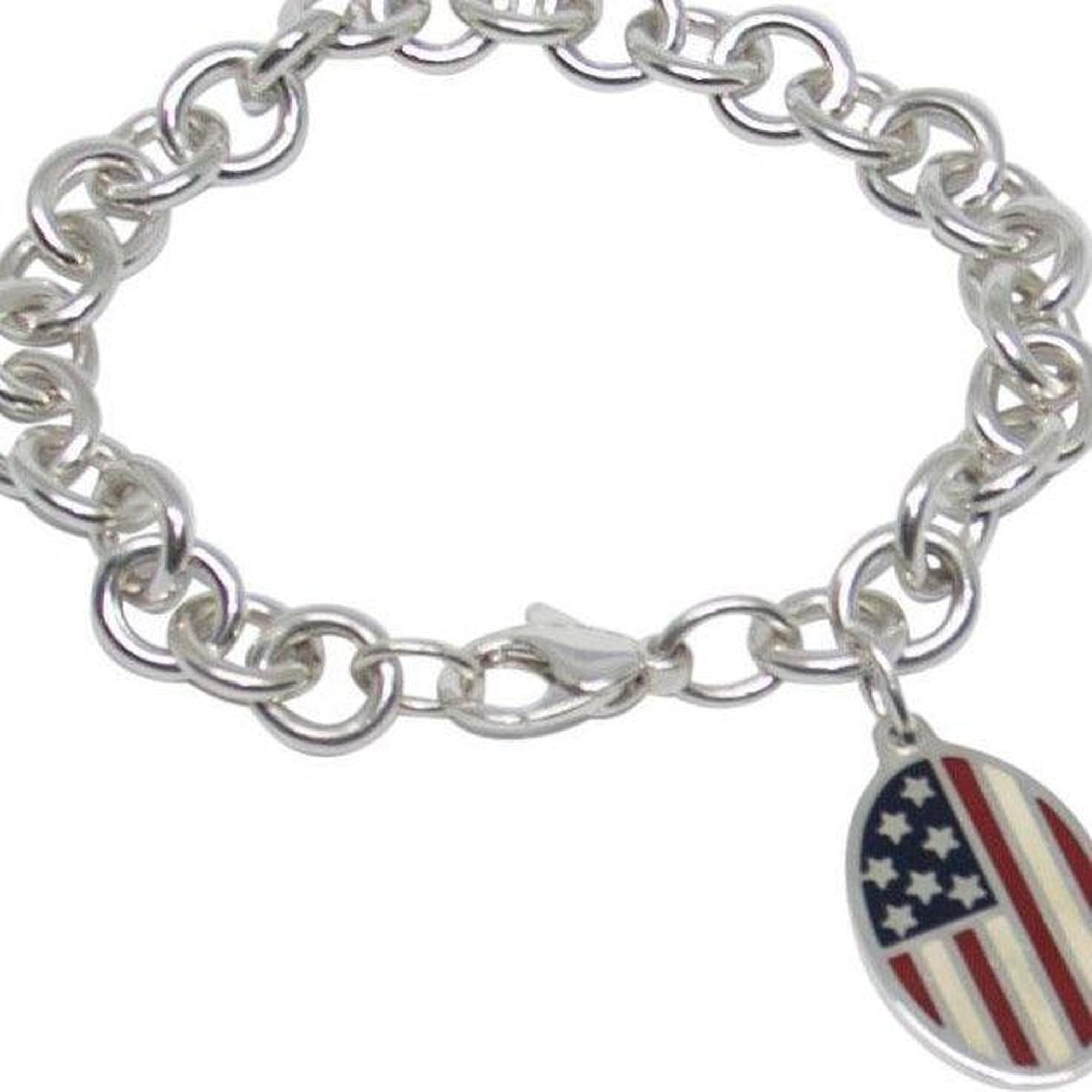Tiffany & Co. Oval USA Flag Charm Bracelet