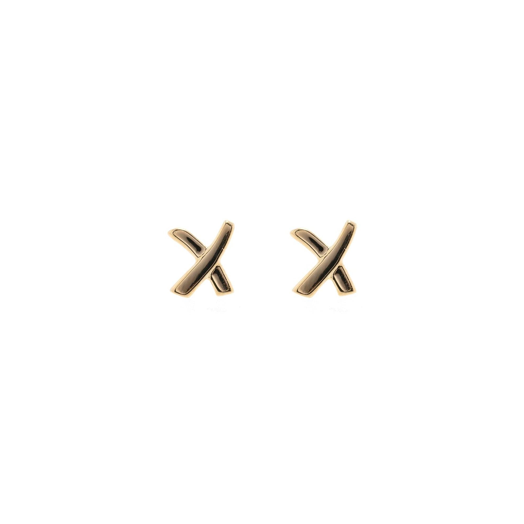 Tiffany & Co. Paloma Picasso 18k Gold Graffiti X Earrings