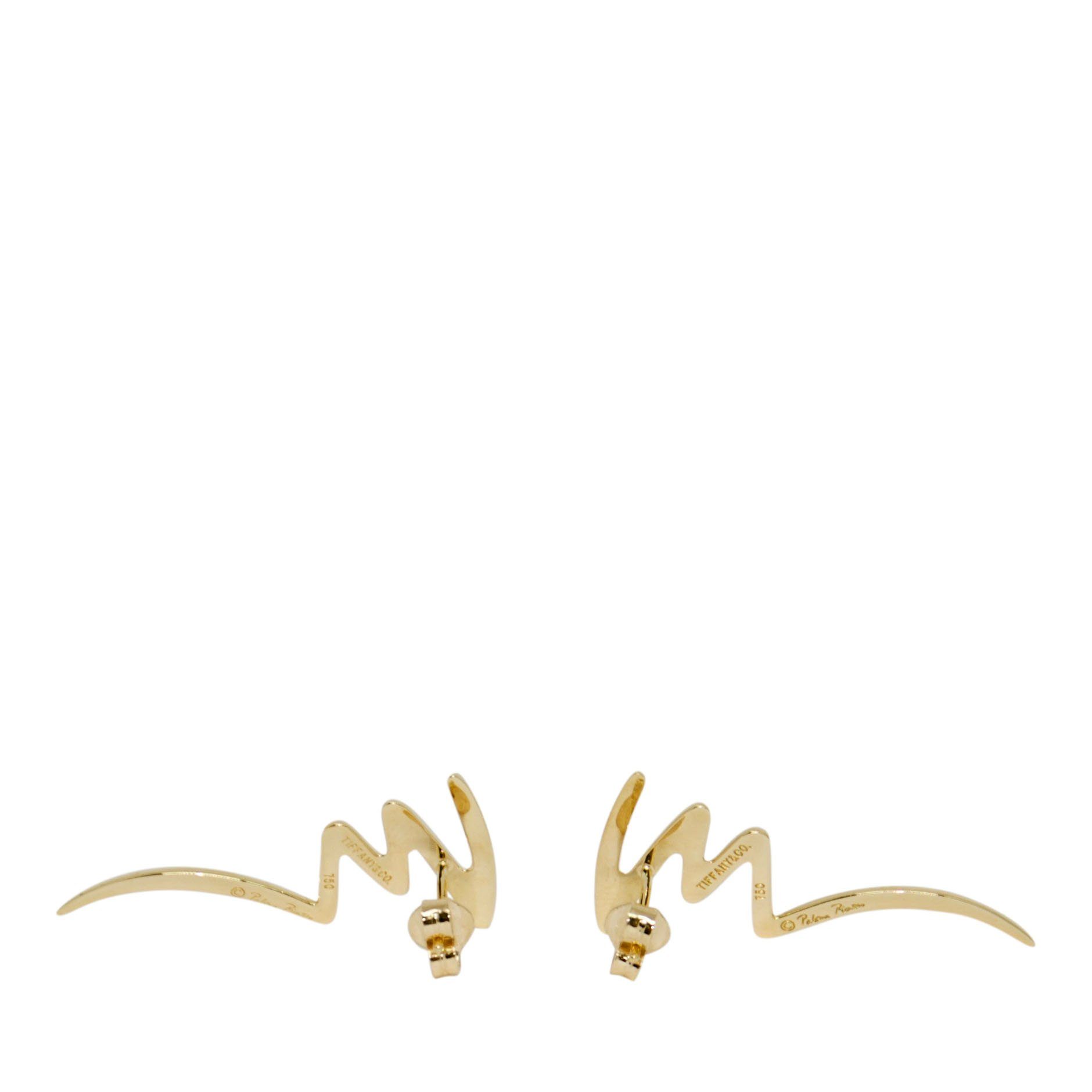 Tiffany & Co. Paloma Picasso Gold Scribble Earrings