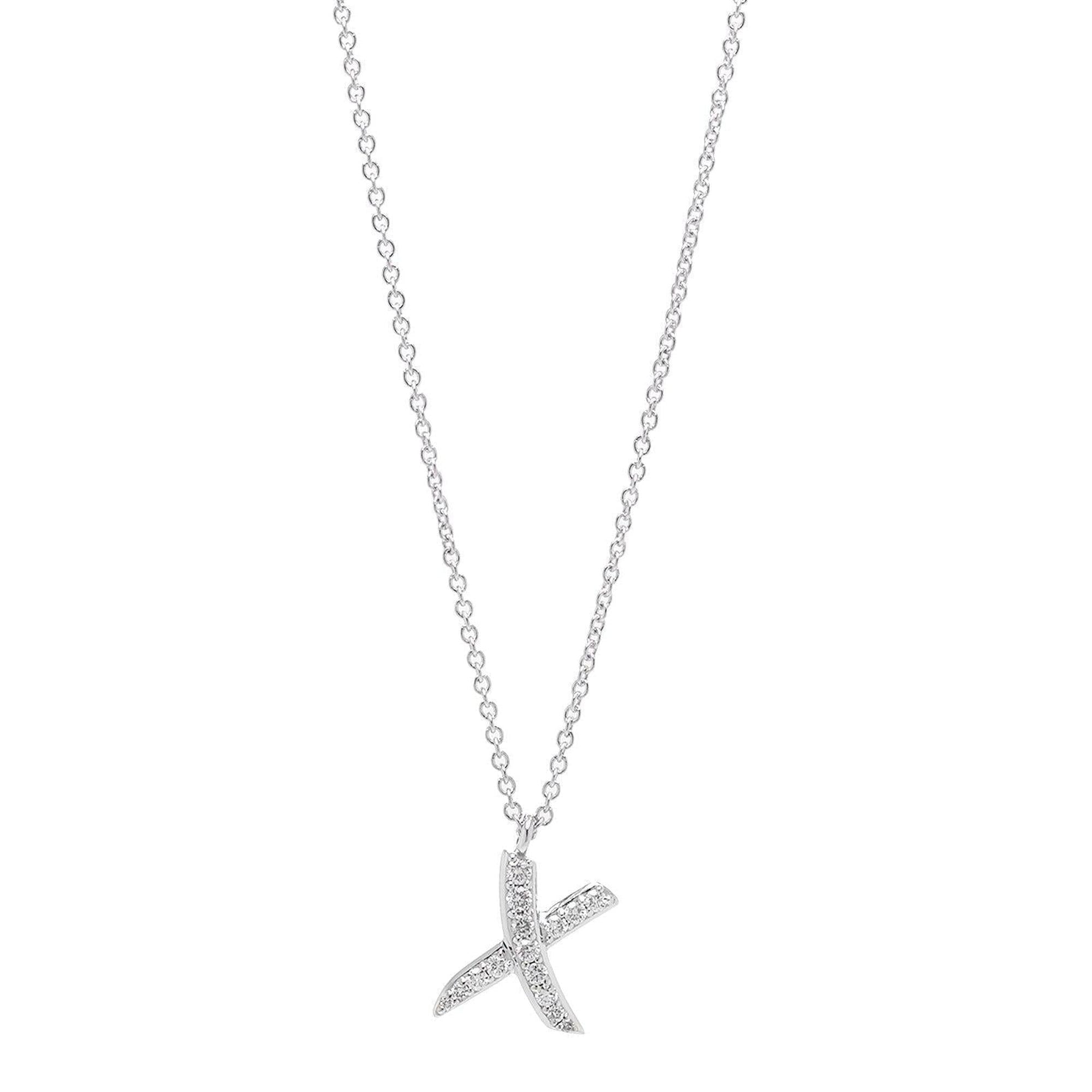 Tiffany & Co. Paloma Picasso Graffiti Diamond X Pendant Necklace