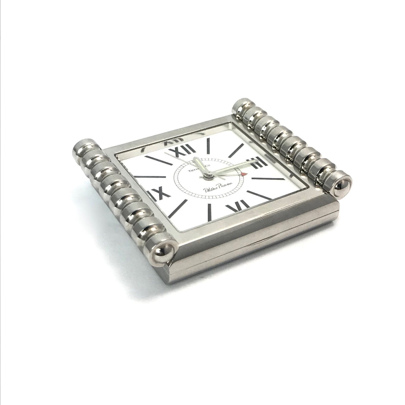 Tiffany & Co. Paloma Picasso Groove Quartz Alarm Travel Clock in Stainless Steel