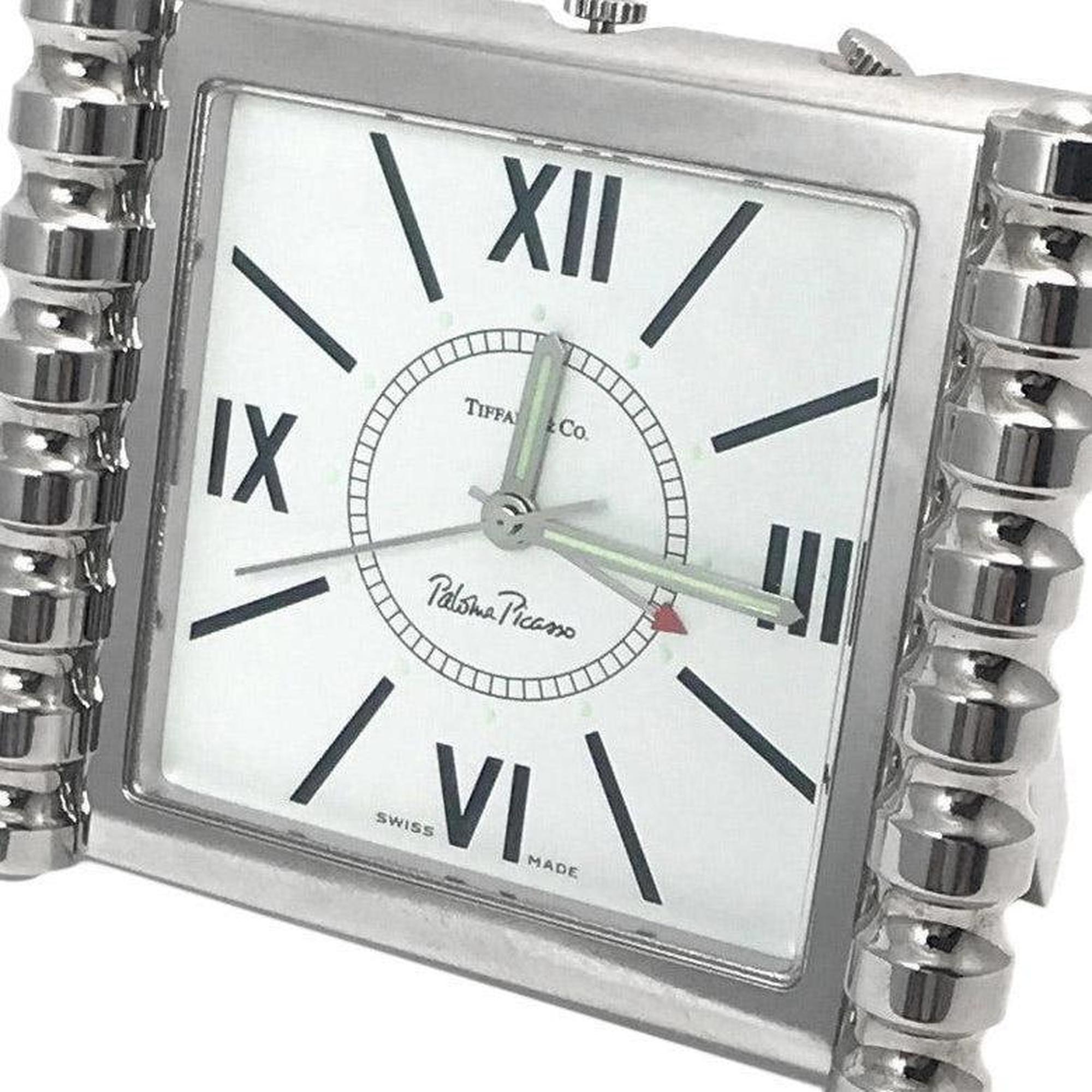 Tiffany & Co. Paloma Picasso Groove Quartz Alarm Travel Clock in Stainless Steel