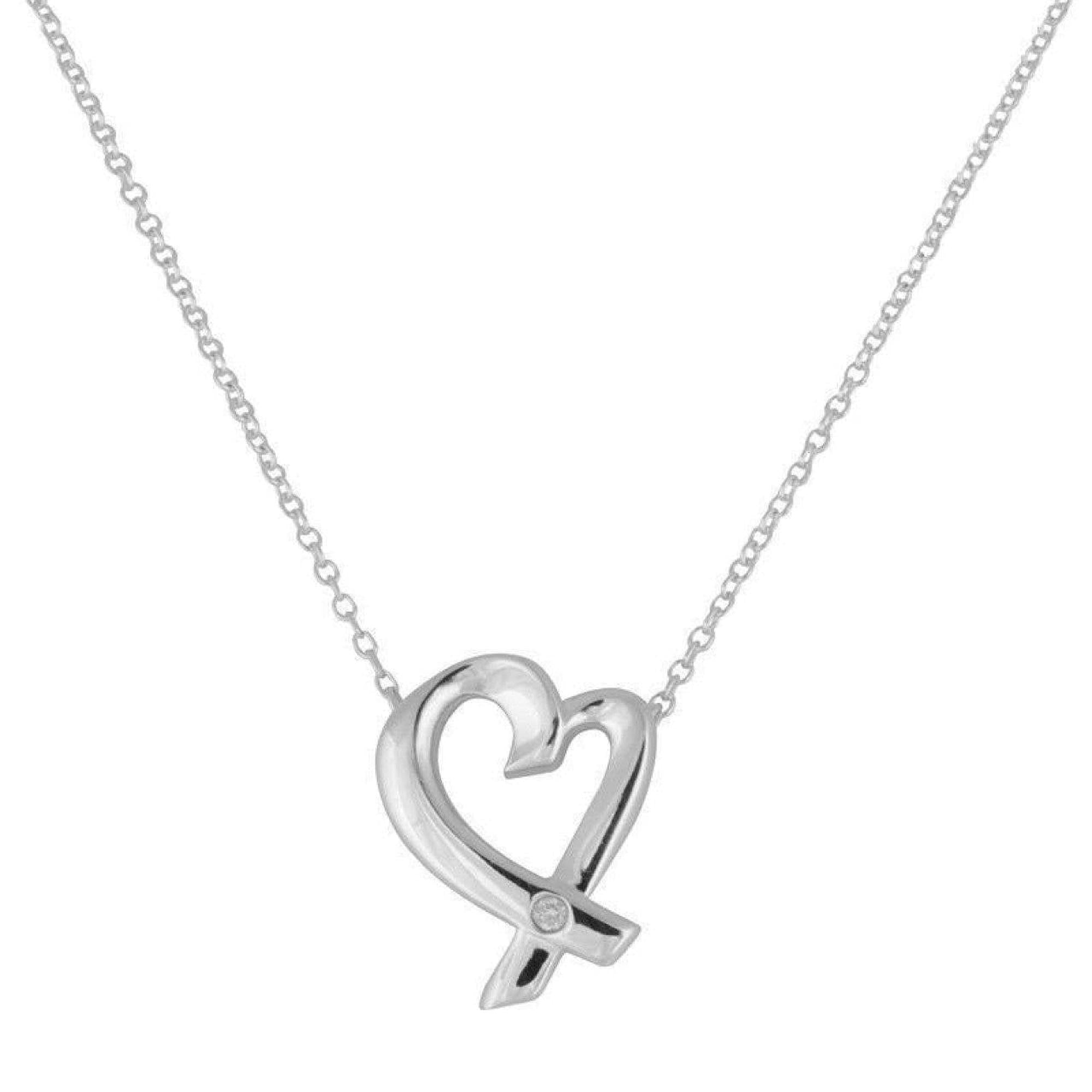 Tiffany & Co. Paloma Picasso Loving Heart Pendant Necklace in Sterling Silver