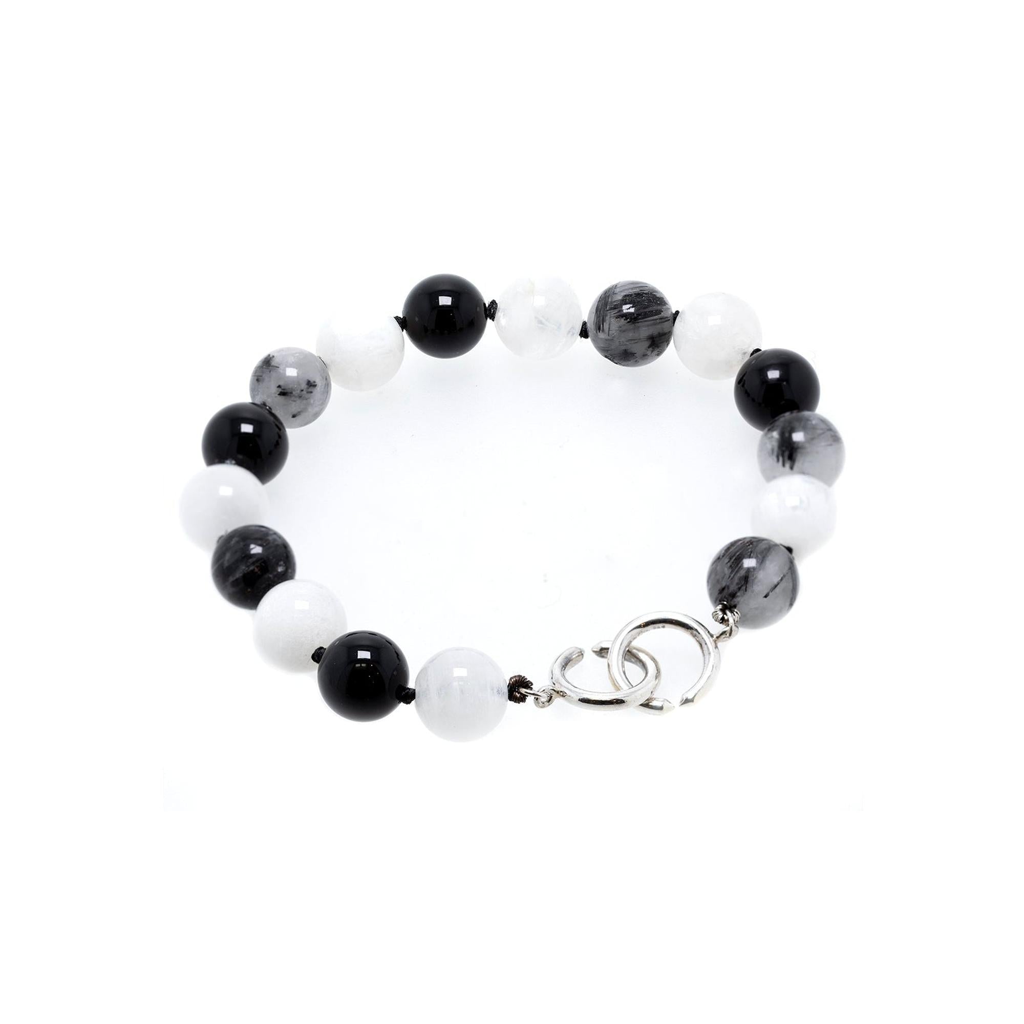 Tiffany & Co. Paloma Picasso Onyx, Moonstone & Quartz Bead Bracelet