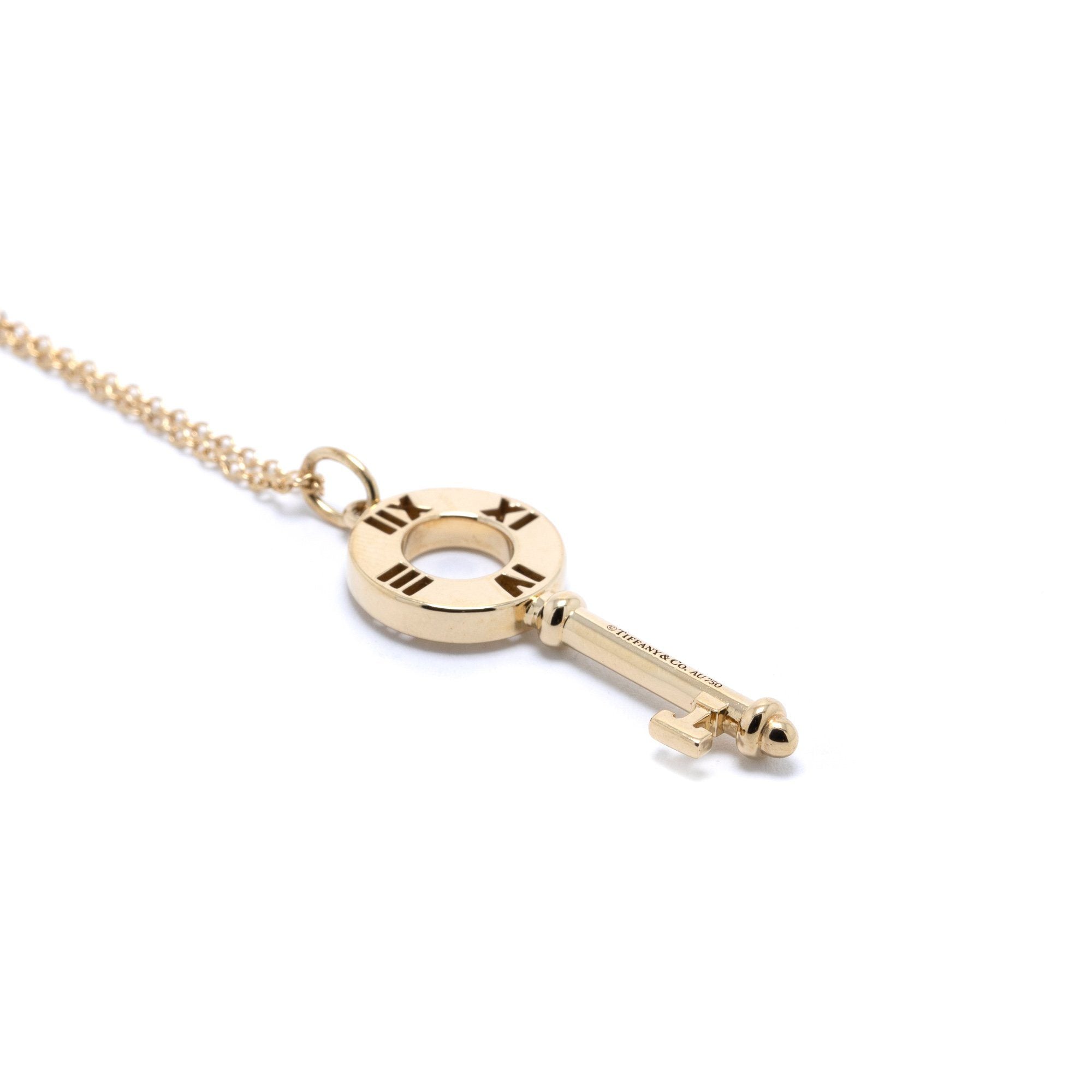 Tiffany & Co. Pierced Atlas Key Pendant Necklace with Diamonds