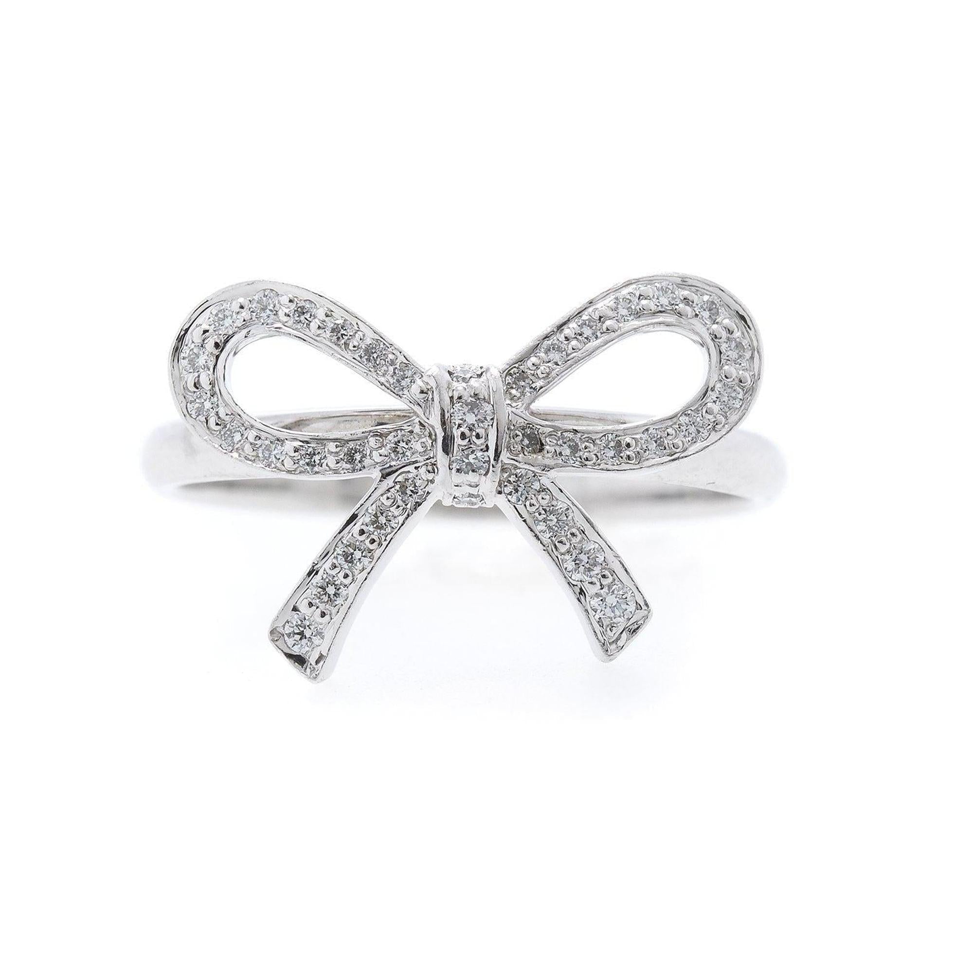 Tiffany & Co. Platinum & Diamond Bow Ring