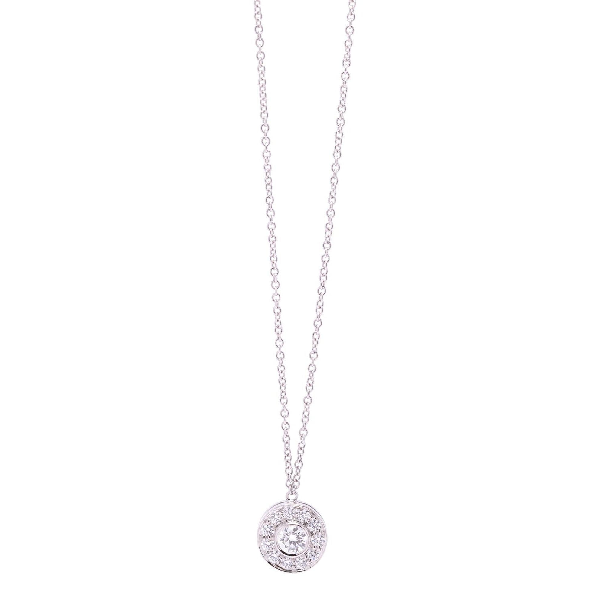 Tiffany & Co. Platinum Diamond Circlet Pendant Necklace