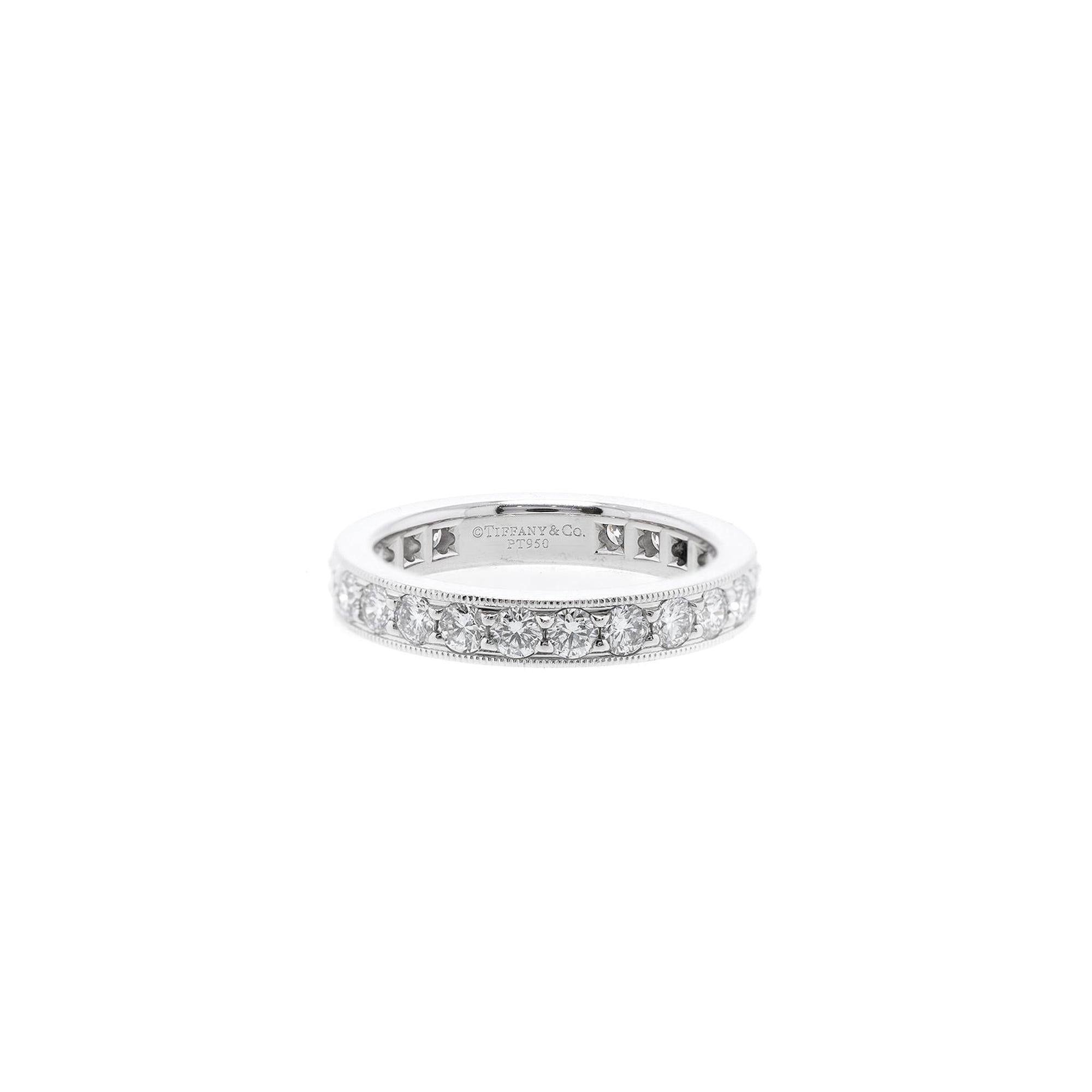 Tiffany & Co. Platinum Diamond Eternity Legacy Band Ring w/ Box & Receipt