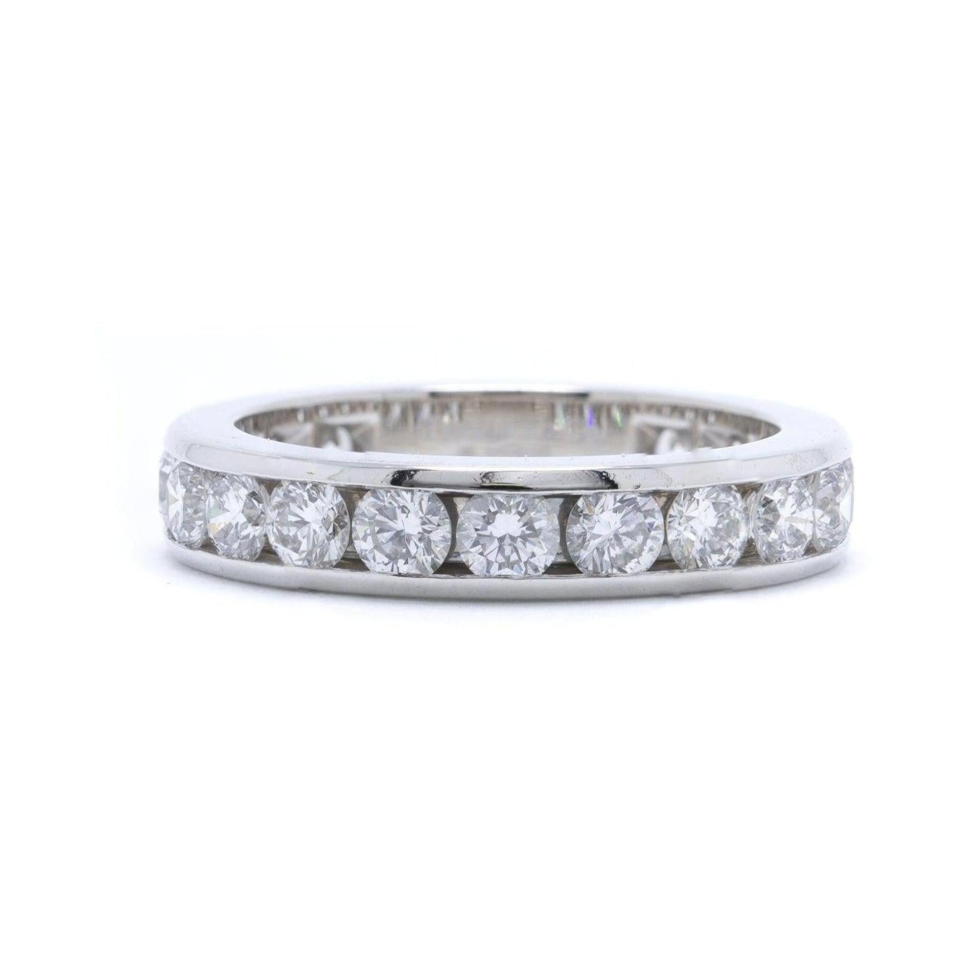 Tiffany & Co. Platinum & Diamond Eternity Wedding Band Ring