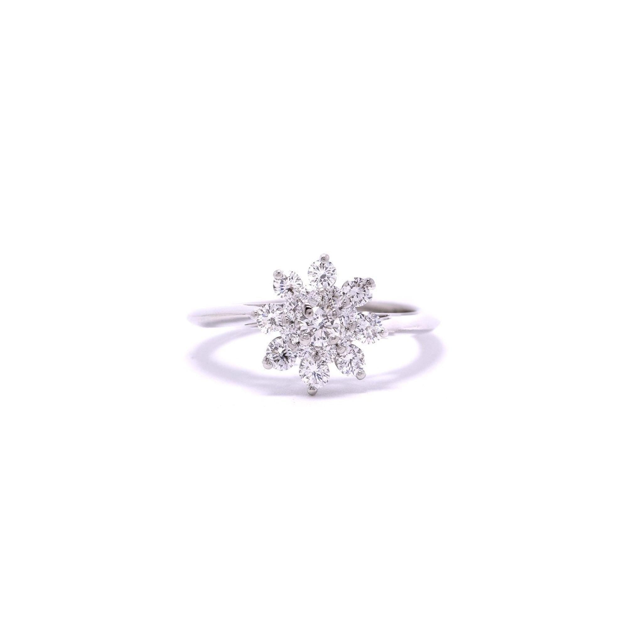 Tiffany & Co. Platinum & Diamond Flower Ring